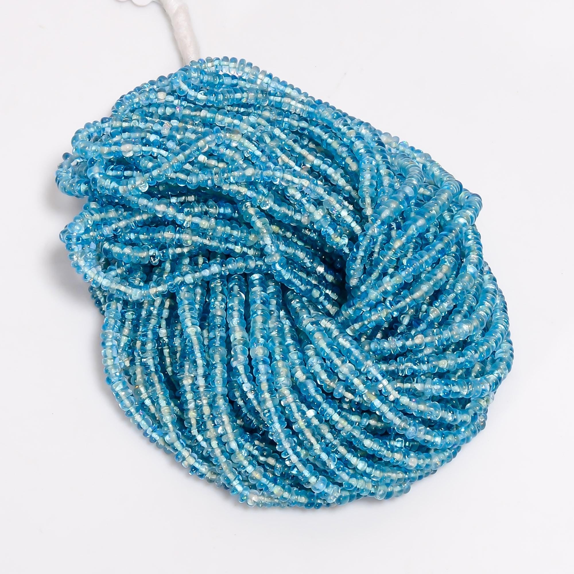 apatite natural gemstone rondelle shape smooth 18 lines strand 16 beads 5x5x3 mm 851 5 ct yn 504