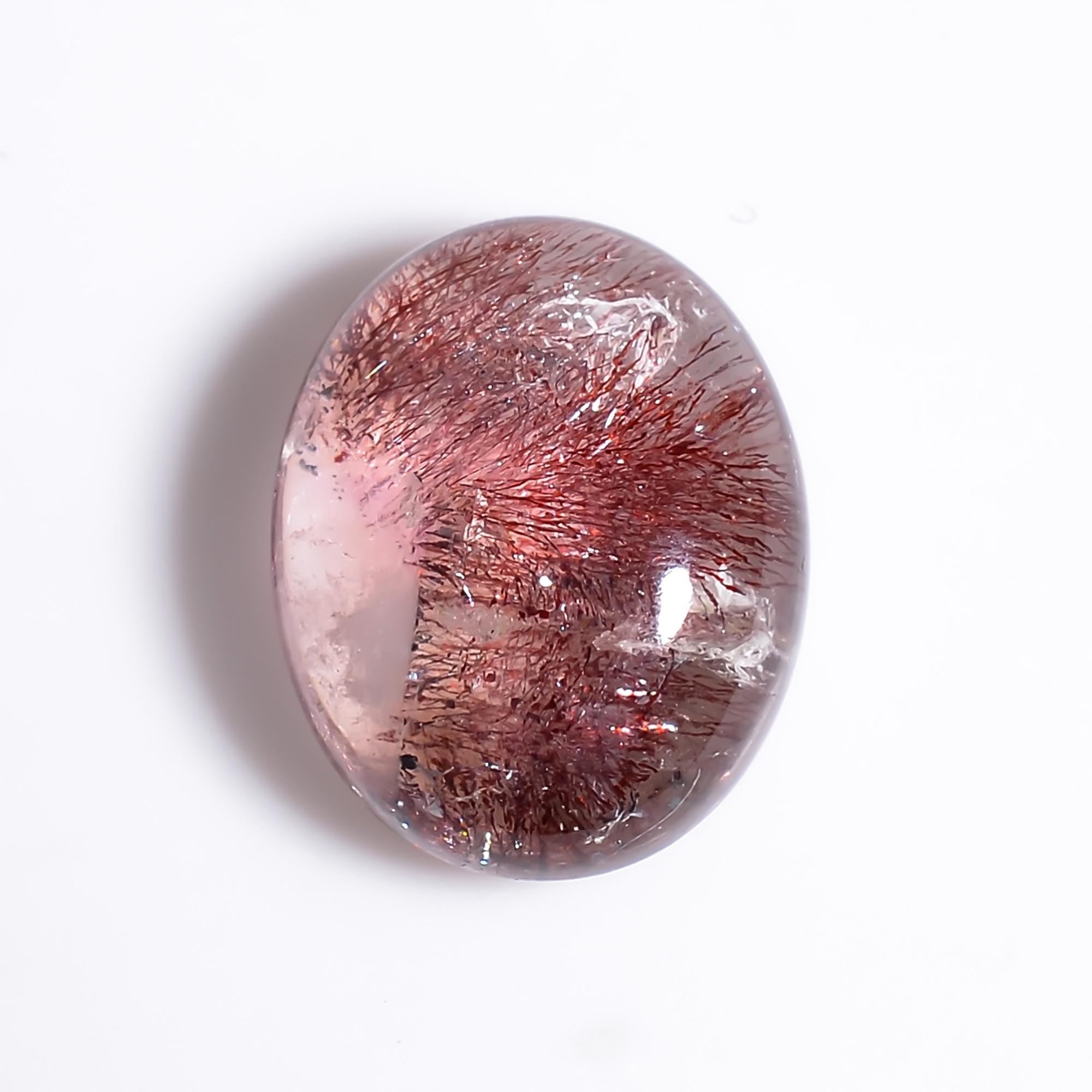 elestial quartz natural oval shape cabochon loose gemstone