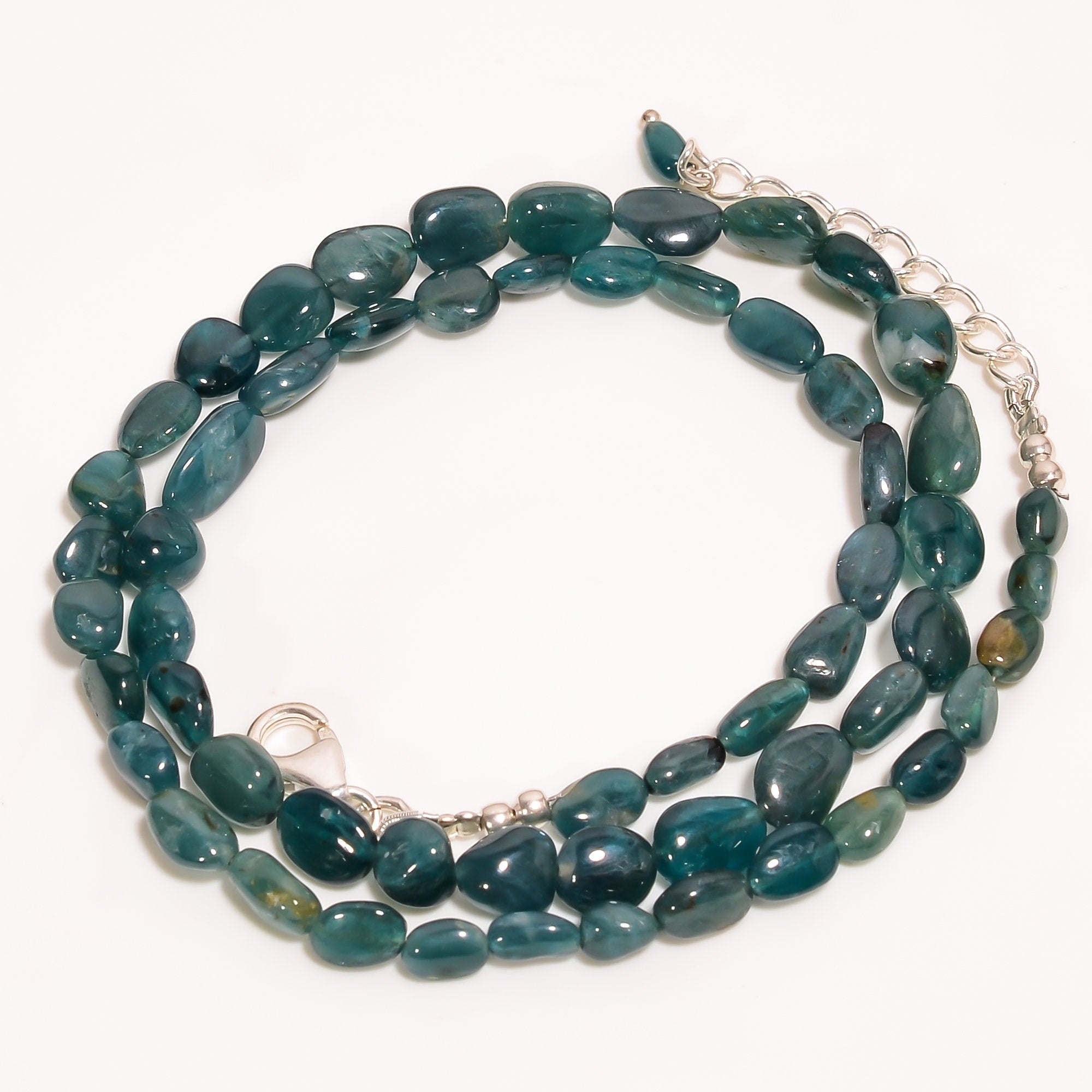 grandidierite natural tumbled shape smooth gemstone necklace 