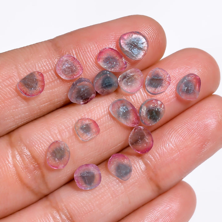 tourmaline multi colour natural fancy shape slice loose gemstone 16 pcs lot
