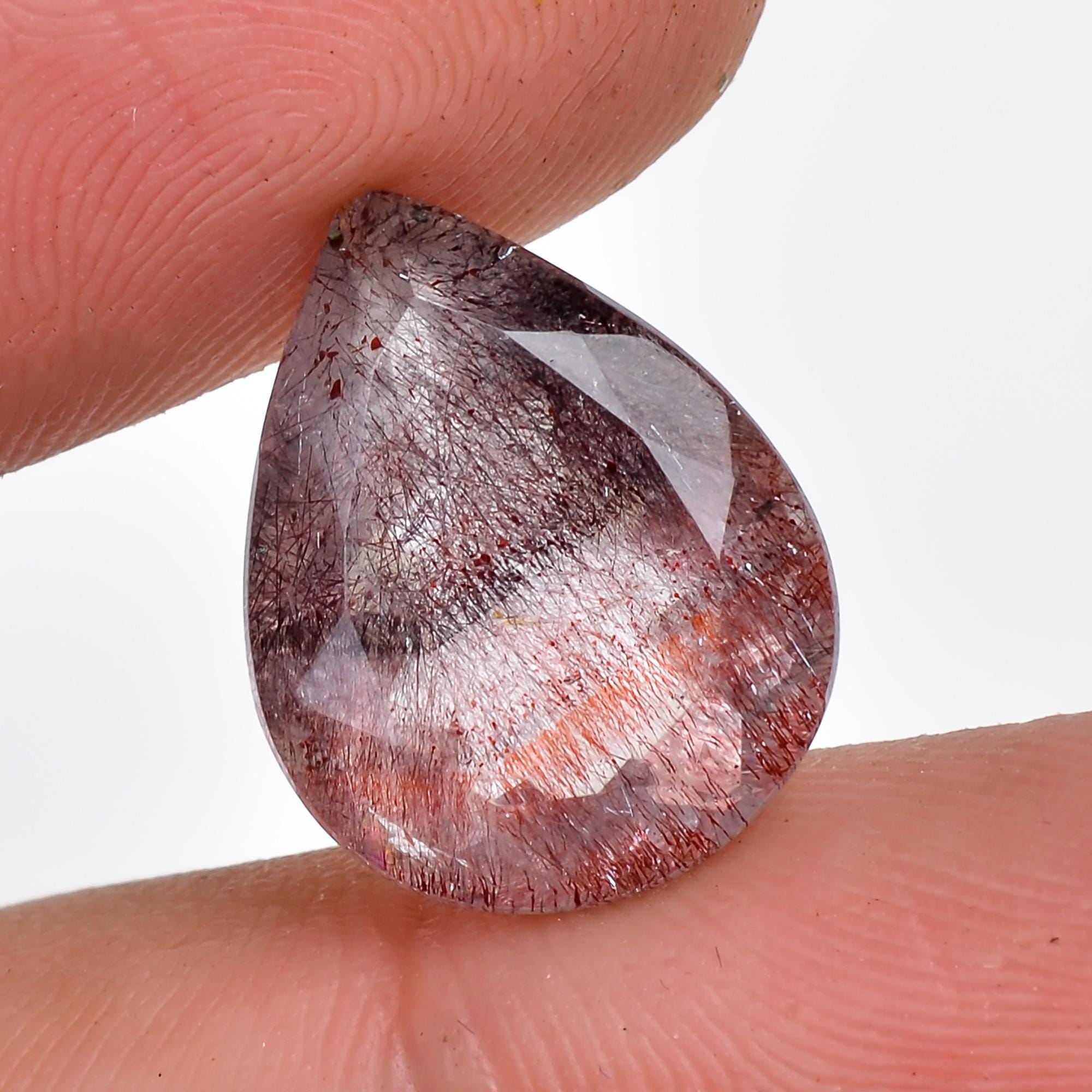 elestial quartz pear shape cut stone loose gemstone