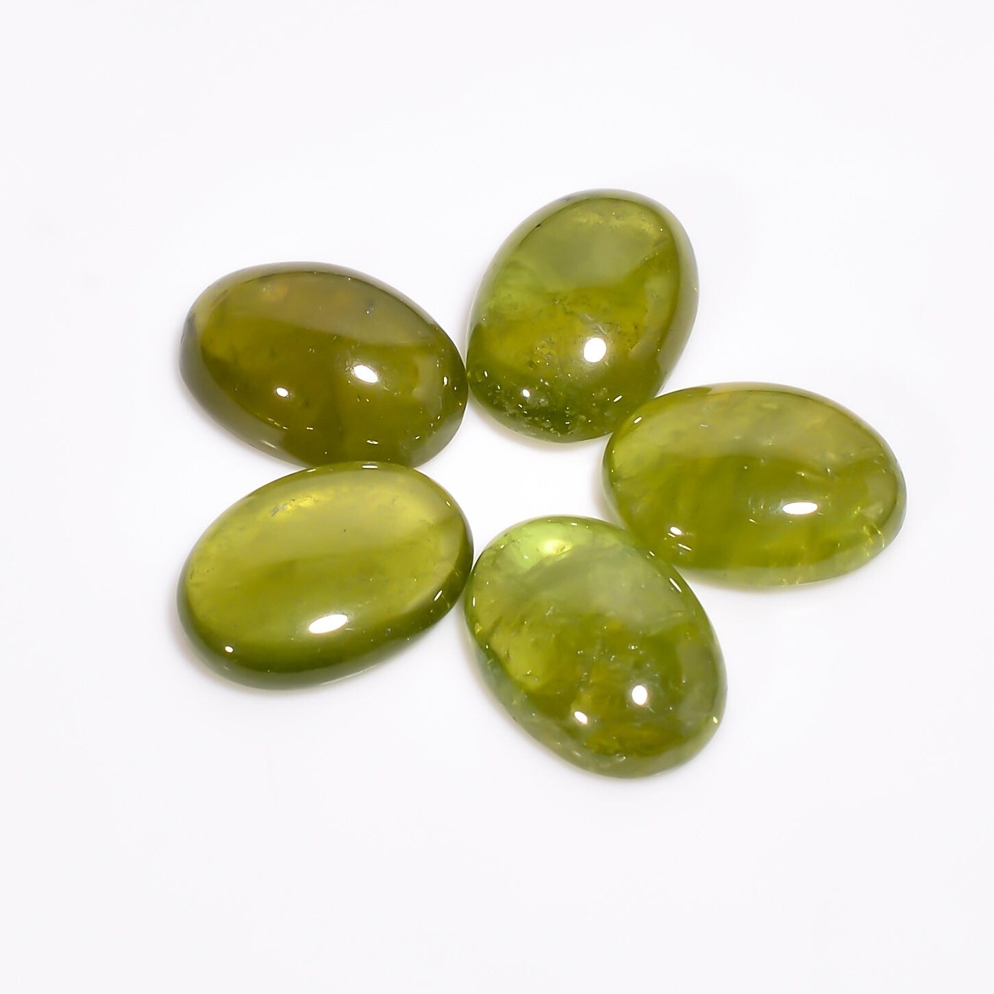 vesuvianite oval shape cabochon loose gemstone 5 pcs lot