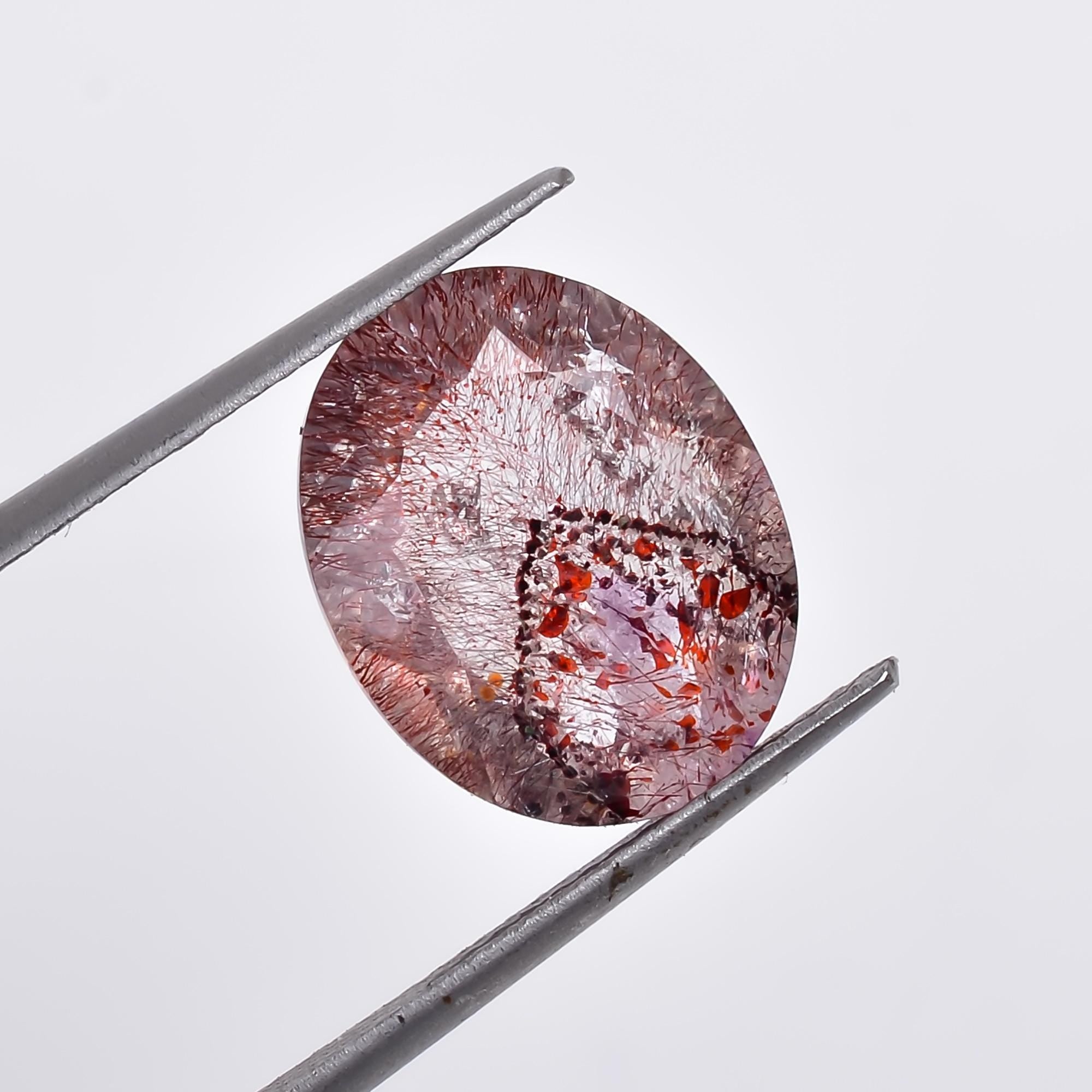 elestial quartz oval shape natural cut stone loose gemstone