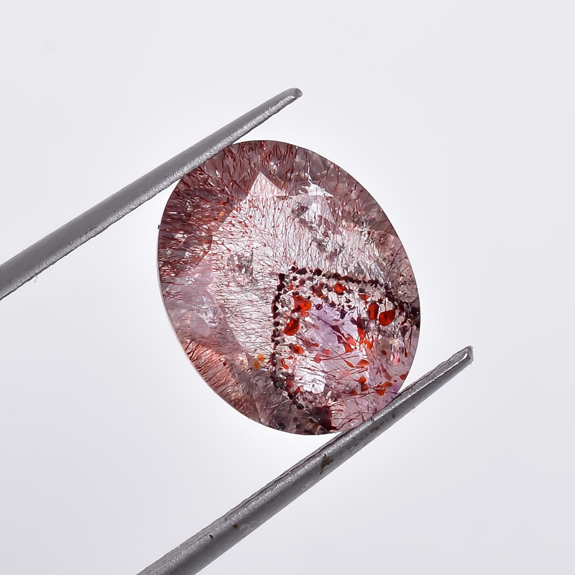 elestial quartz oval shape natural cut stone loose gemstone