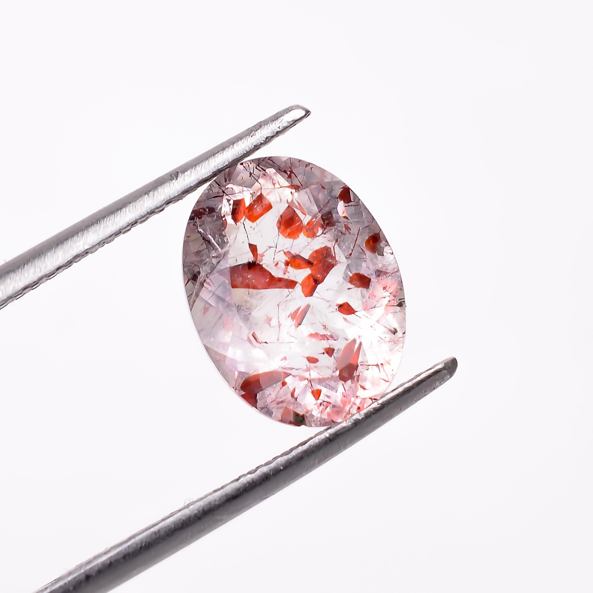 elestial quartz natural oval shape cut stone loose gemstone