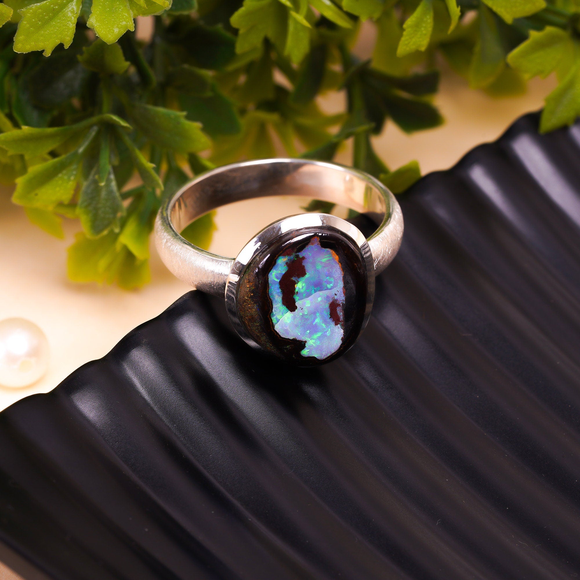 mens ring natural boulder opal fancy shape ethnic handmade mens 925 sterling silver ring 13 75 us 9 6 gms y 7777
