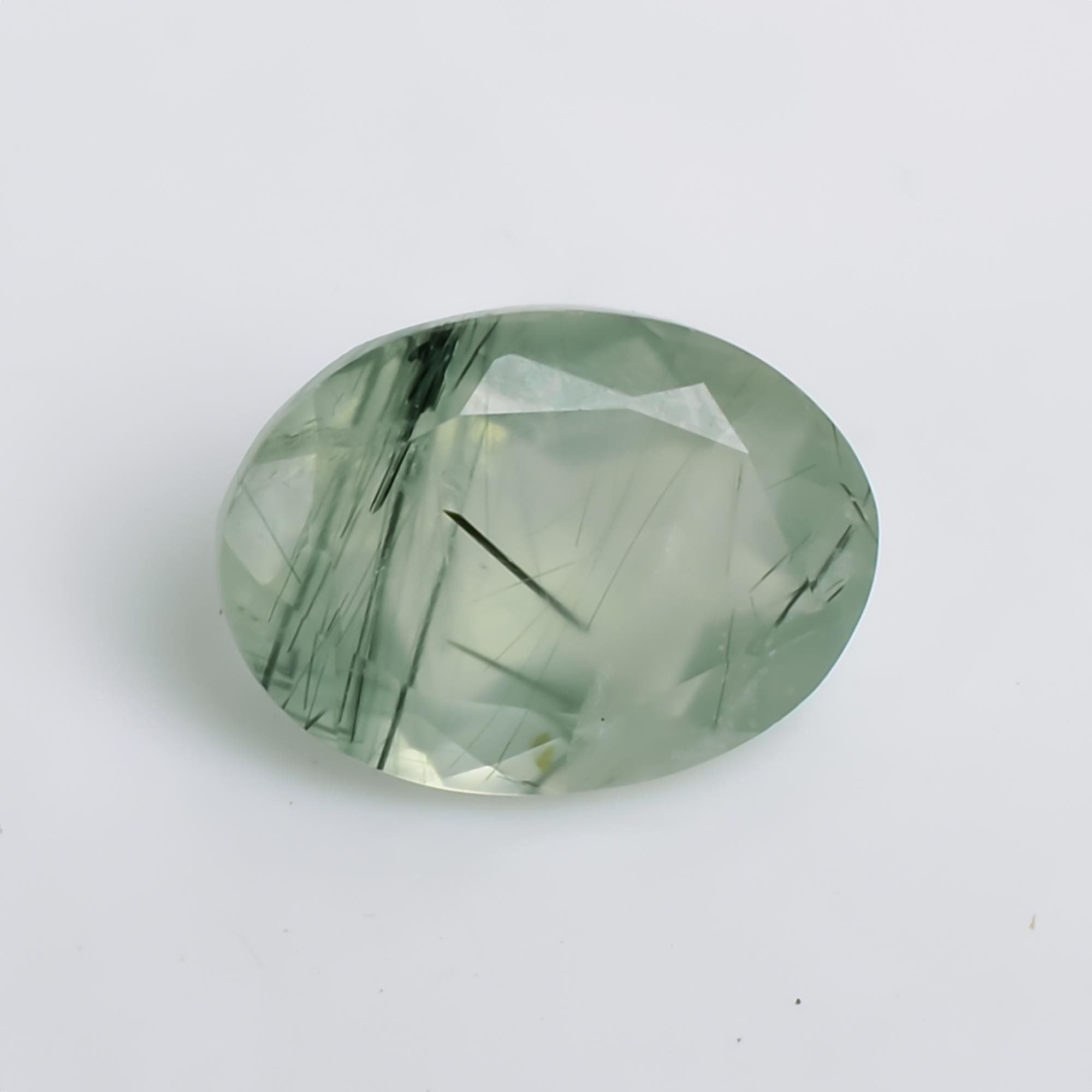 prehnite with epidote natural oval shape cut stone loose gemstone