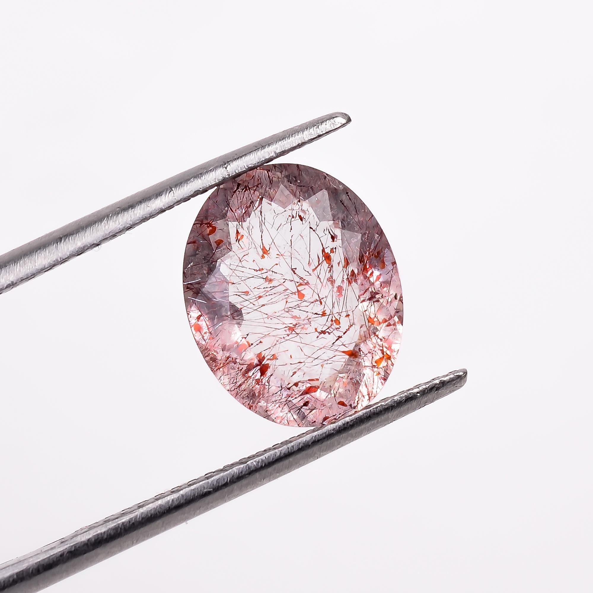 elestial quartz natural oval shape cut stone loose gemstone