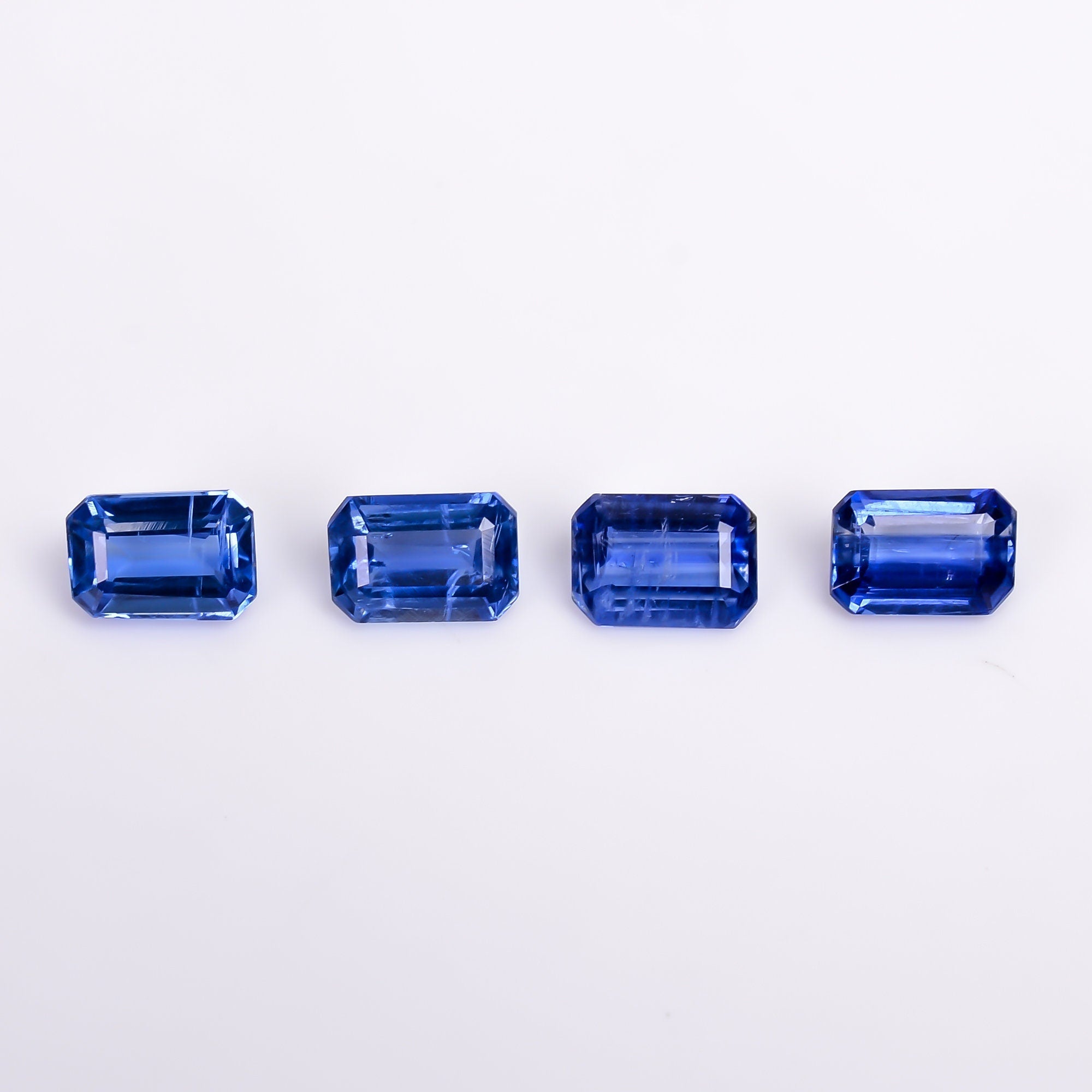 blue kyanite radiant shape cut stone loose gemstone 4 pcs