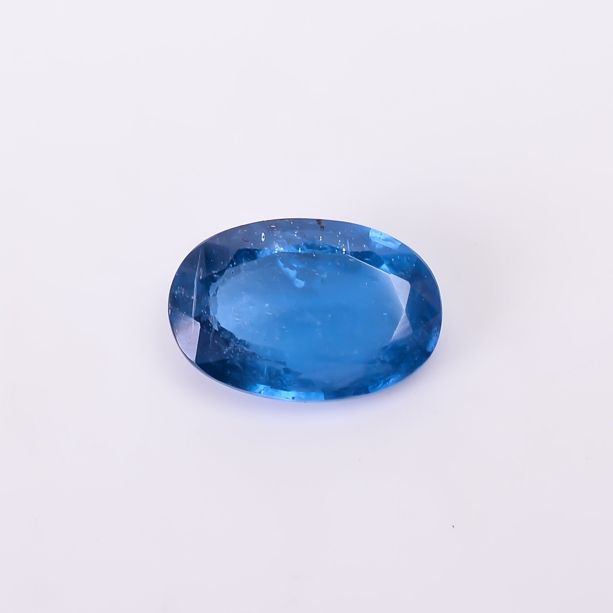 natural blue kyanite oval shape cut stone loose gemstone