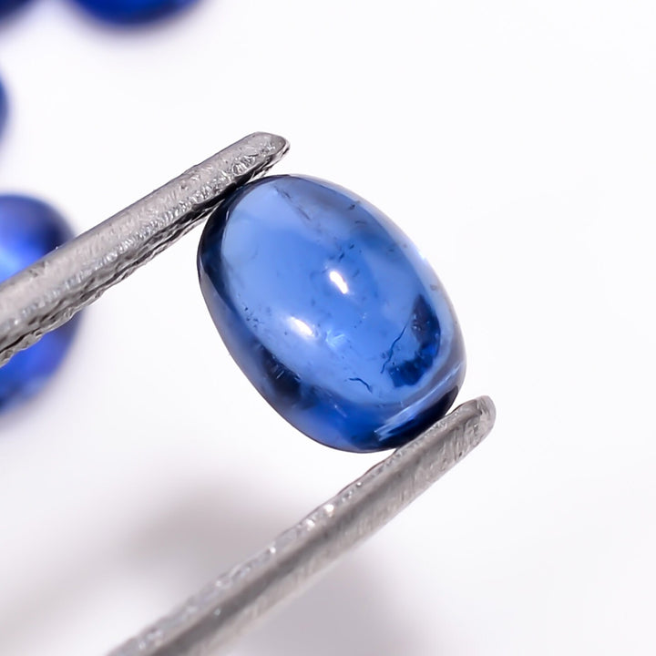blue kyanite oval shape cabochon loose gemstone 15 pcs lot