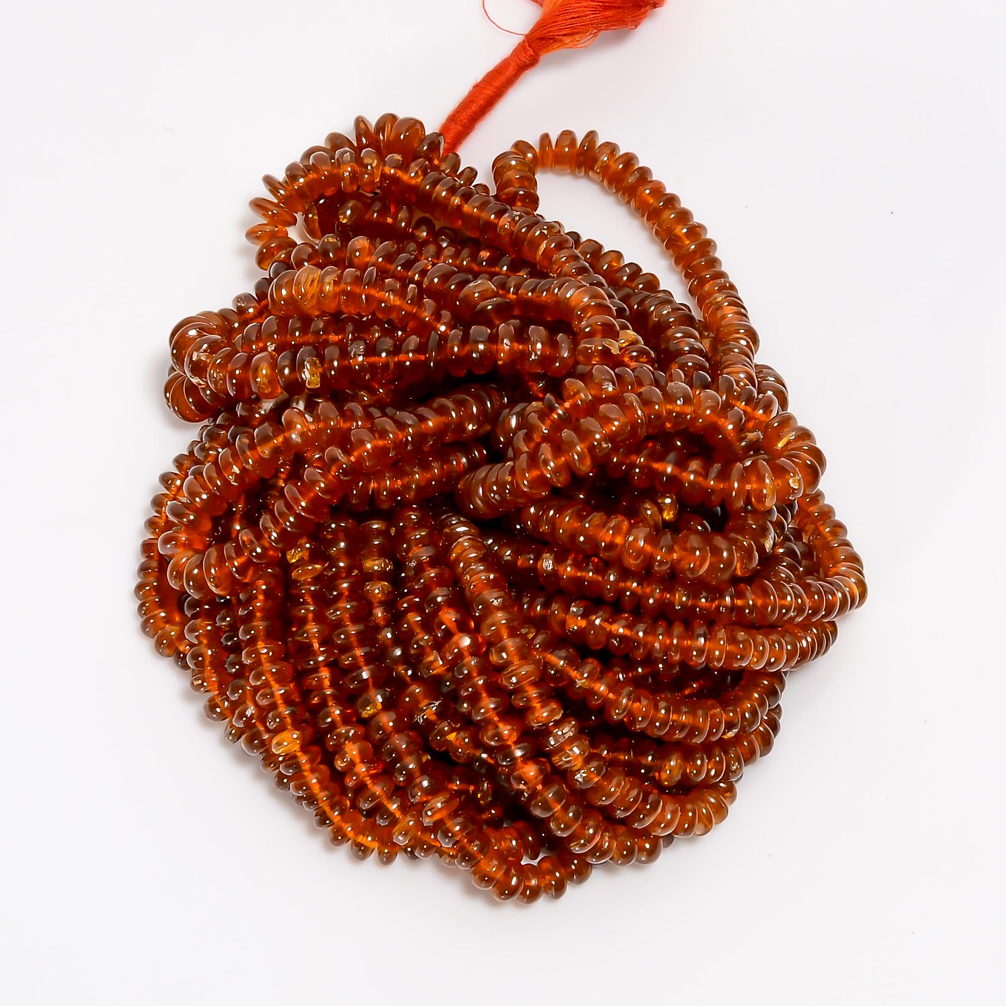 orange kyanite natural gemstone rondelle shape smooth 