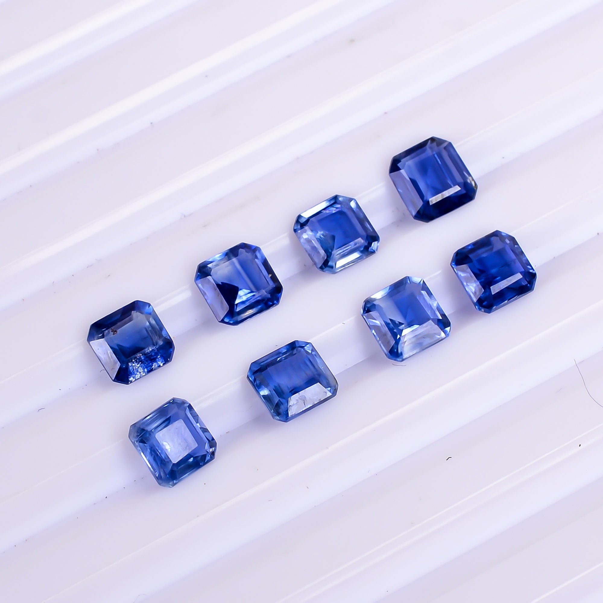 blue kyanite cushion shape cut stone loose gemstone 8 pcs