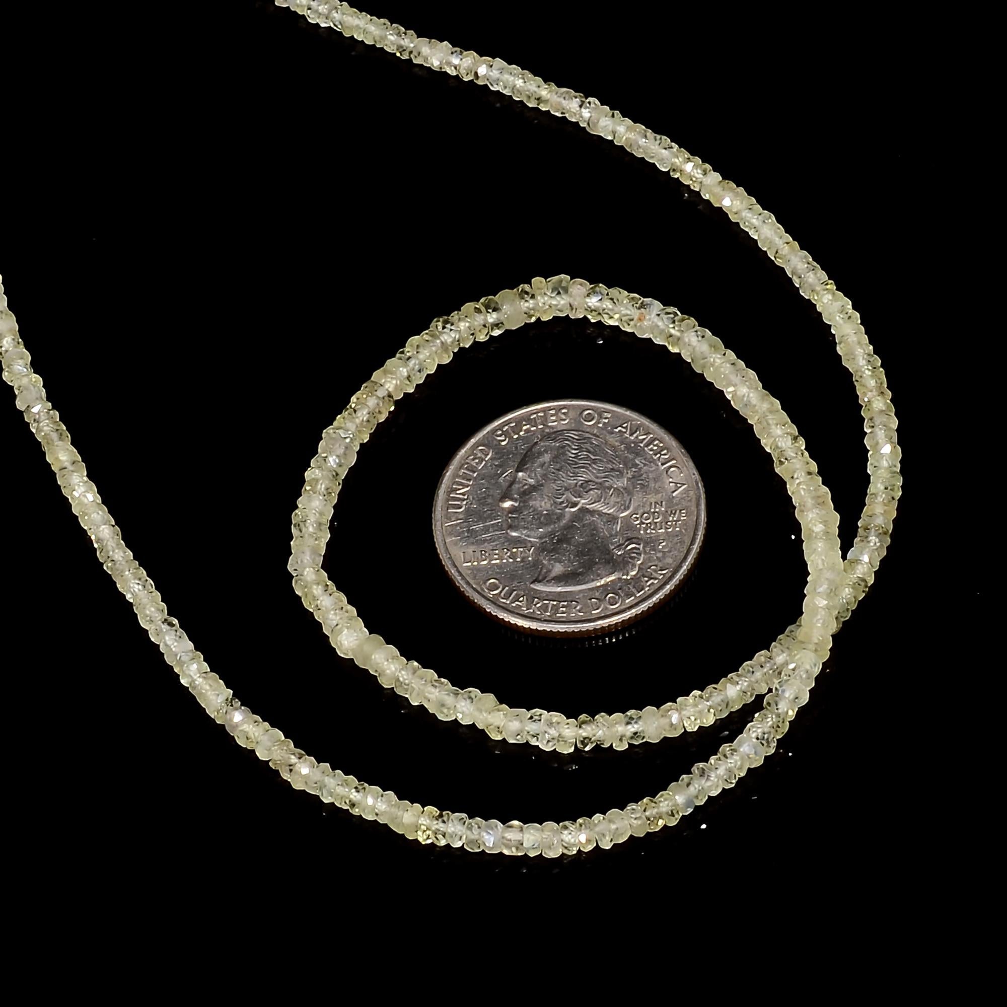 yellow sapphire natural gemstone rondelle shape faceted 4 lines strand 18 beads 3x3x2 mm 178 5 ct yn 496