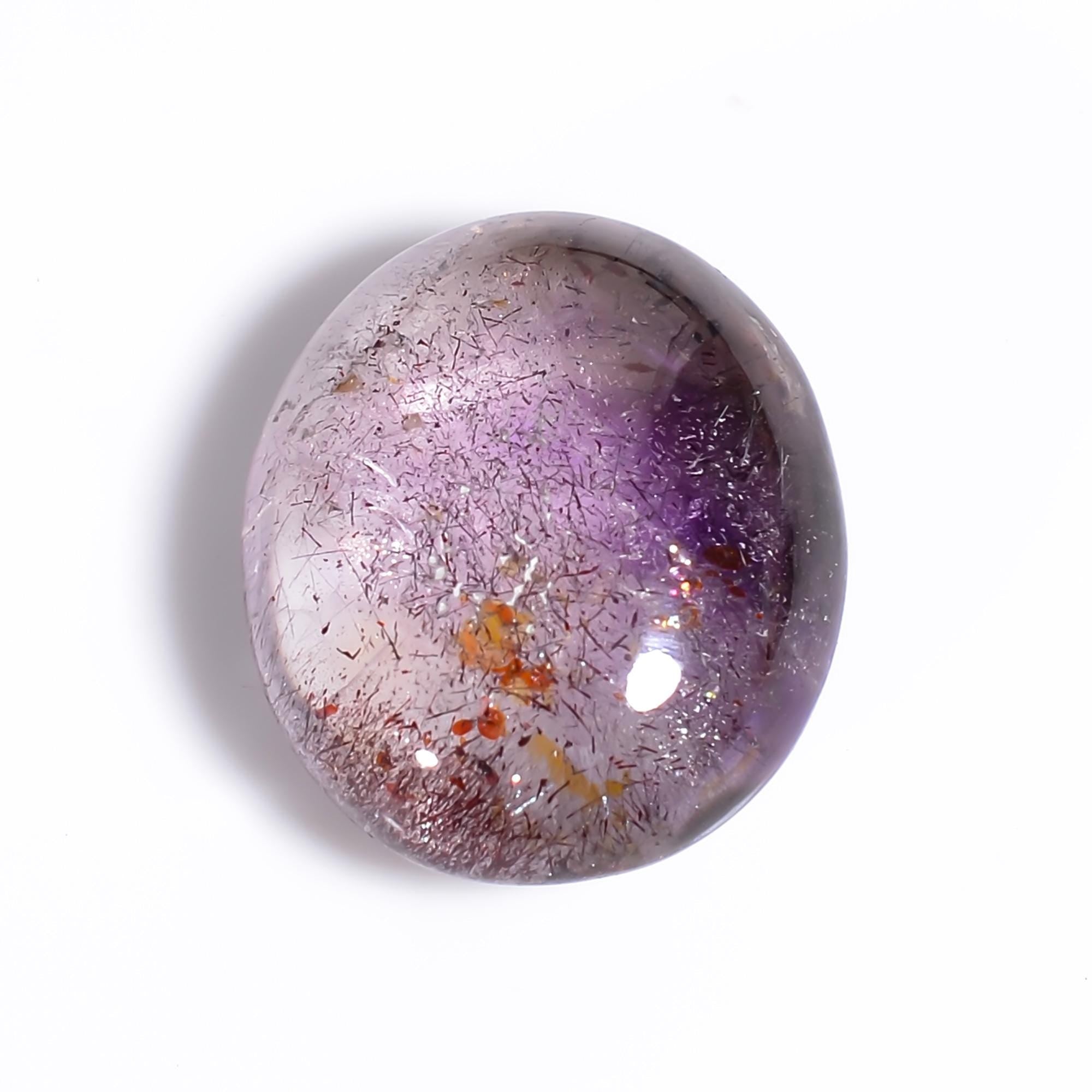 elestial quartz natural oval shape cabochon loose gemstone