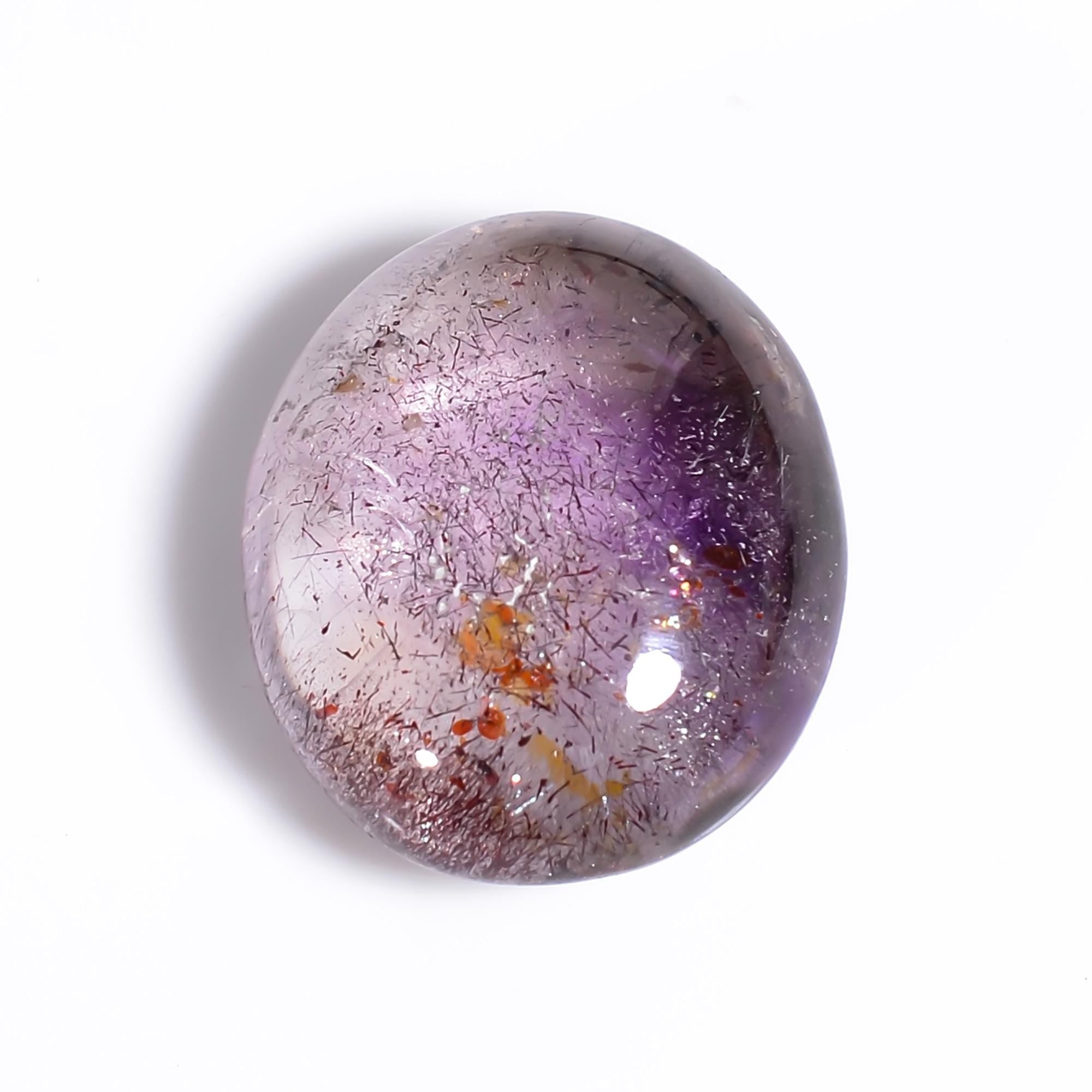 elestial quartz natural oval shape cabochon loose gemstone