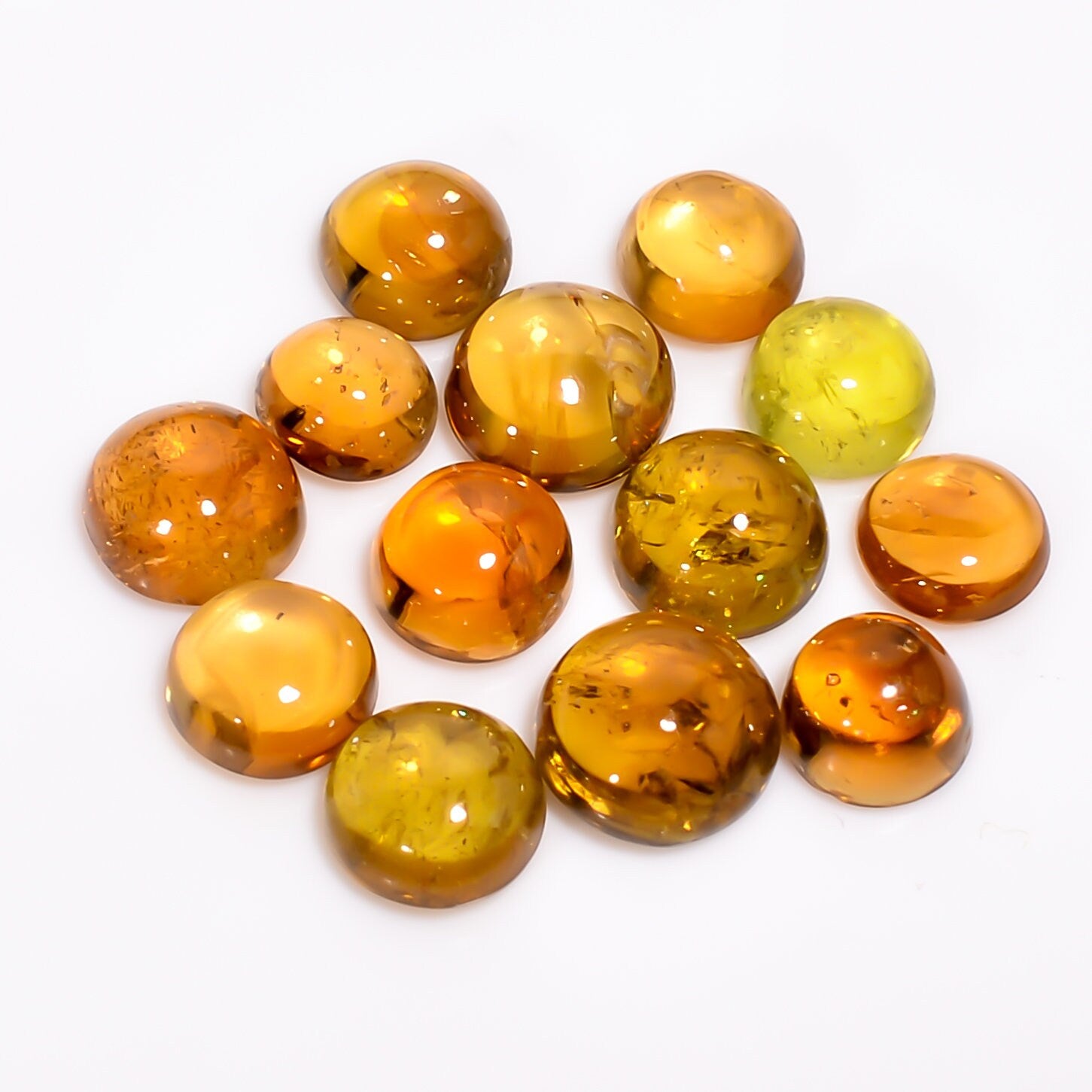 tourmaline round shape cabochon loose gemstone 13 pcs lot