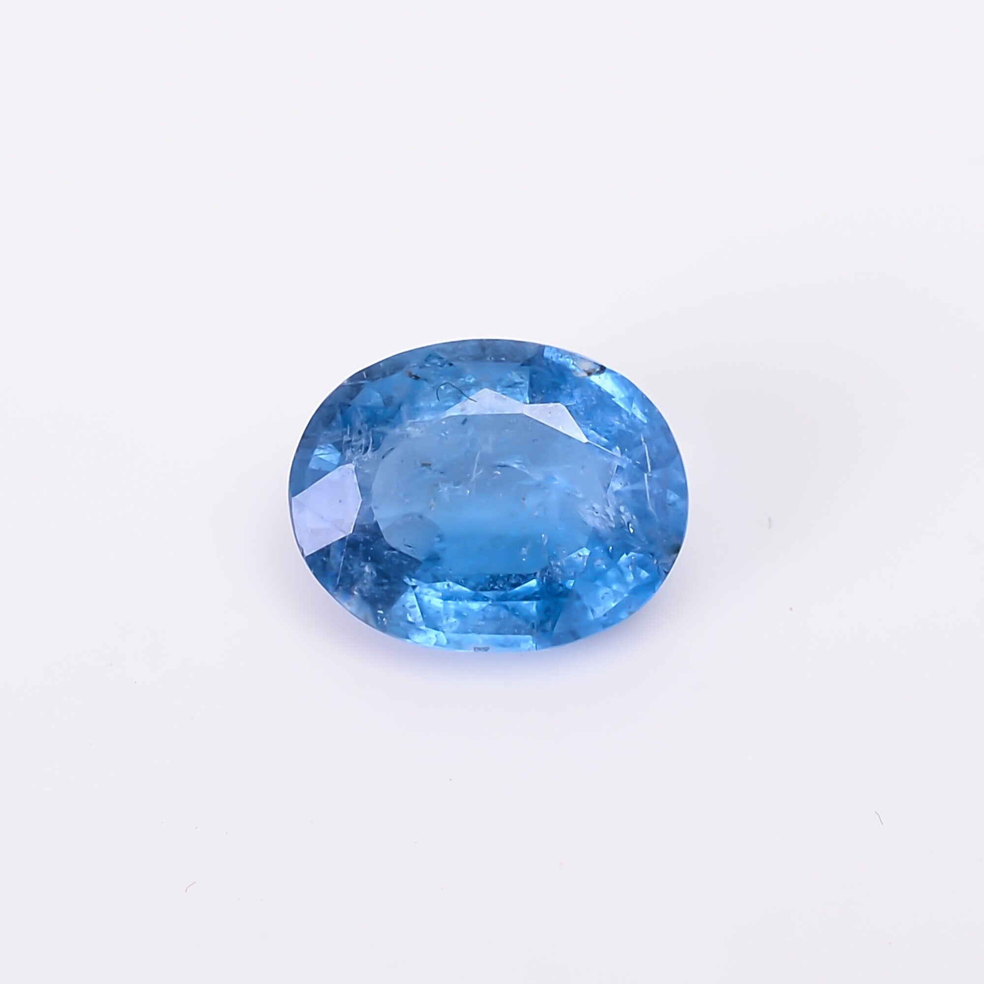 natural blue kyanite oval shape cut stone loose gemstone