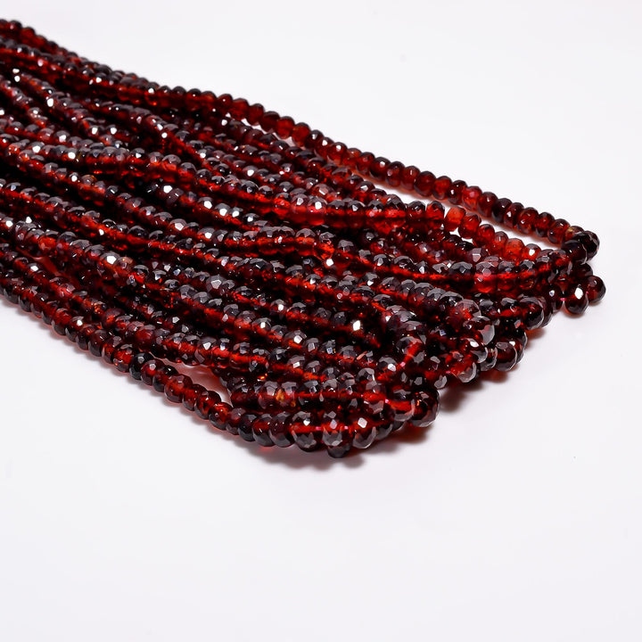 mozambique red garnet natural gemstone rondelle shape faceted 