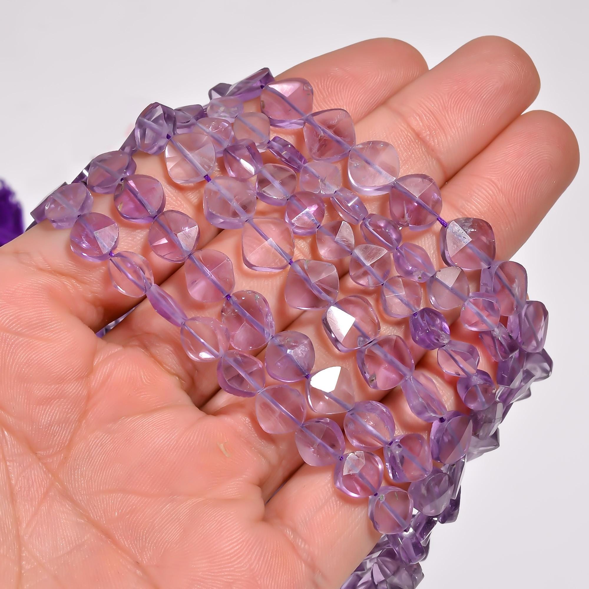 amethyst natural gemstone cushion shape smooth 