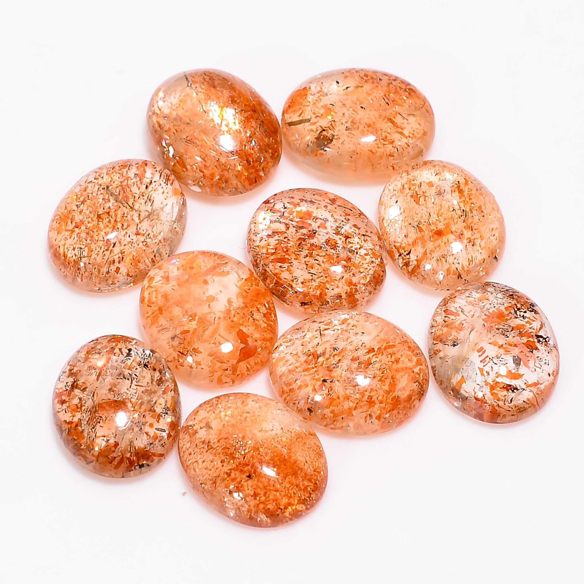 sunstone oval shape cabochon natural loose gemstone 10 pcs lot