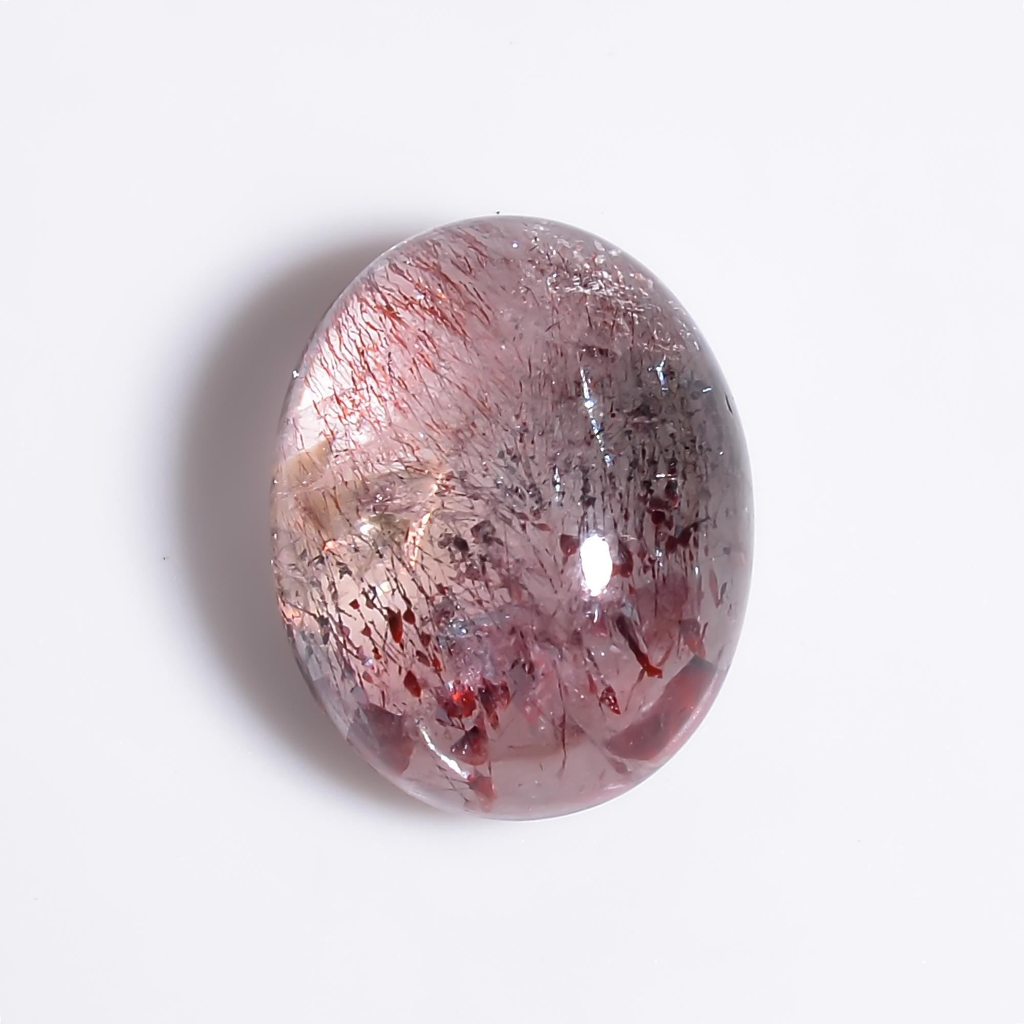 elestial quartz natural oval shape cabochon loose gemstone