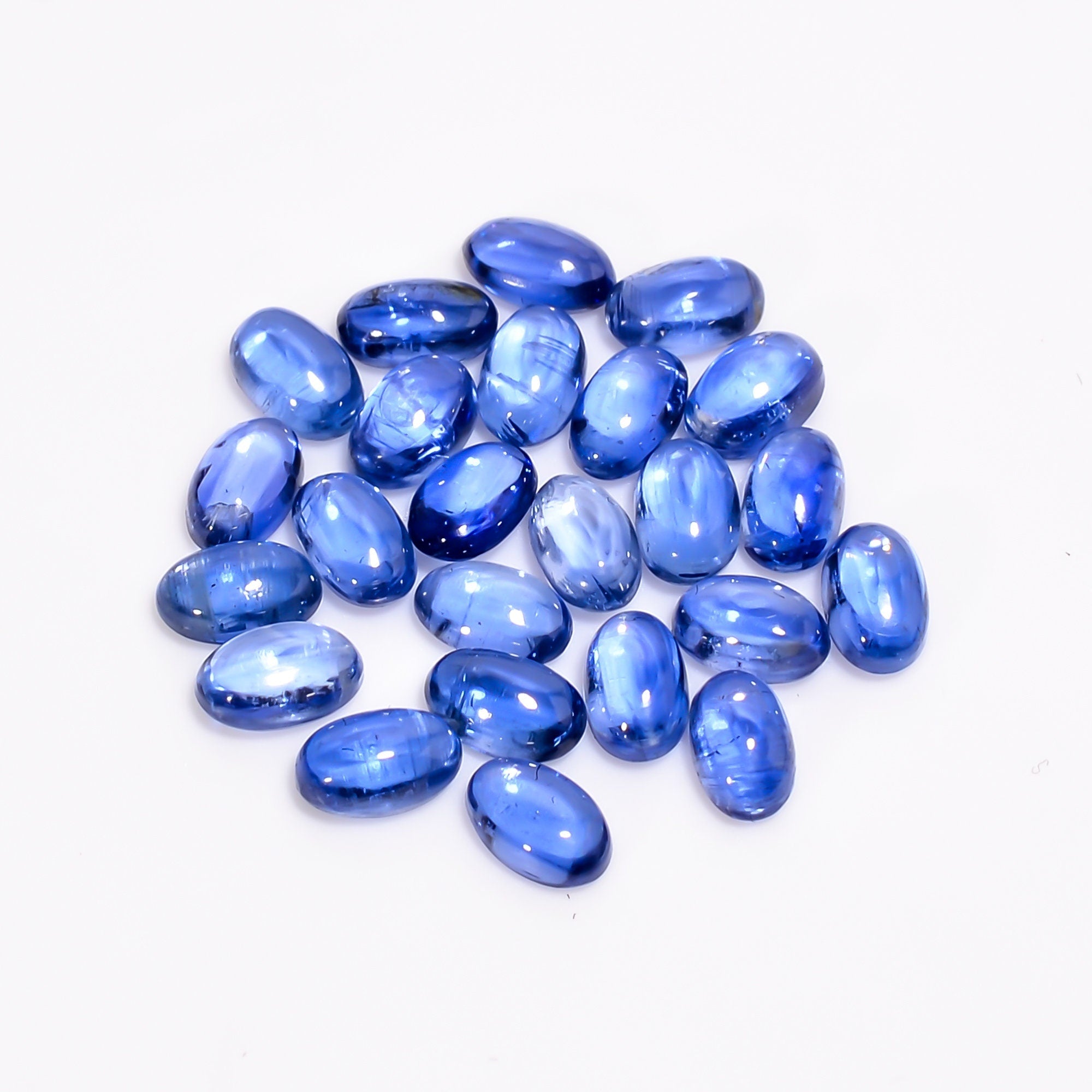 blue kyanite oval shape cabochon loose gemstone 24 pcs