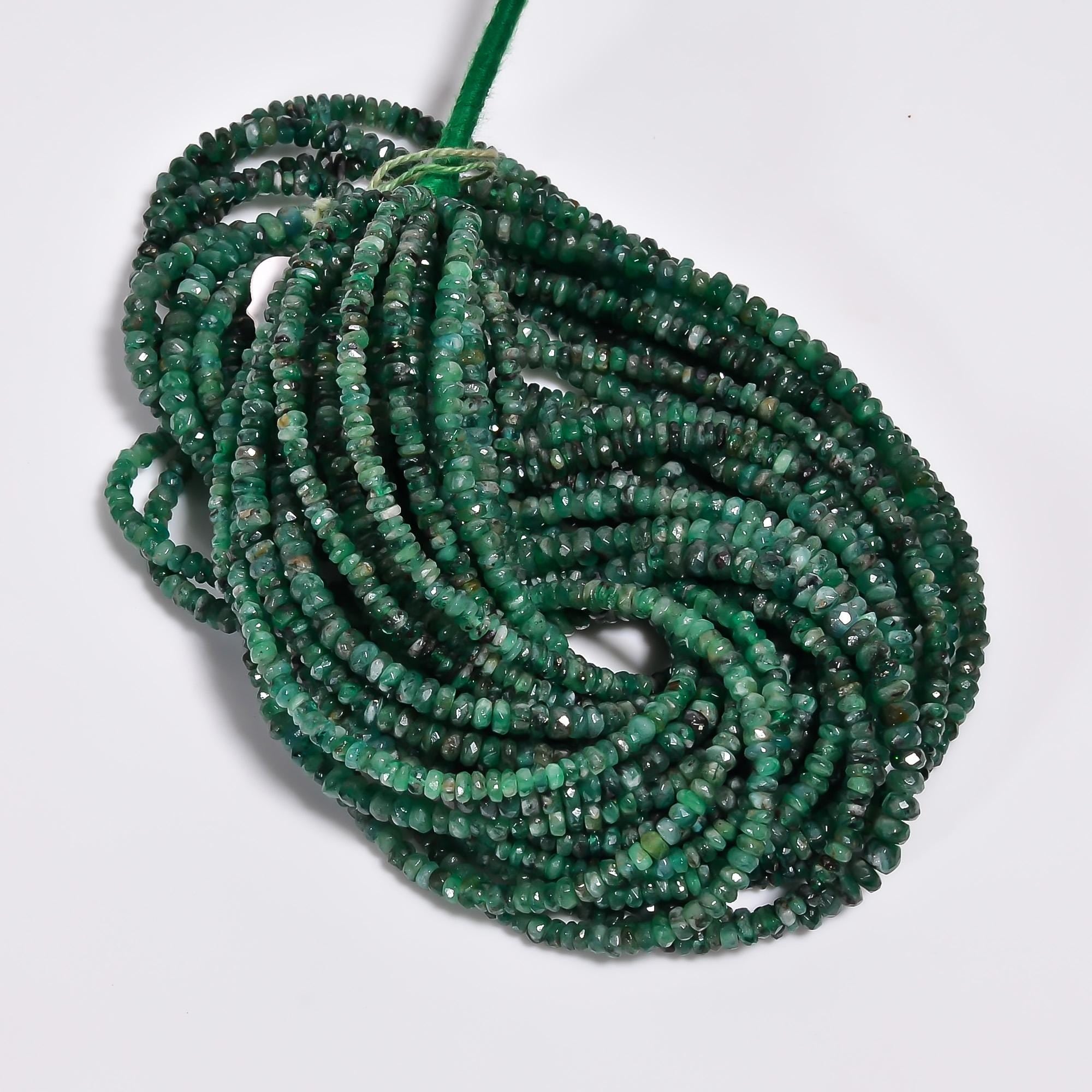 emerald natural gemstone rondelle shape faceted 