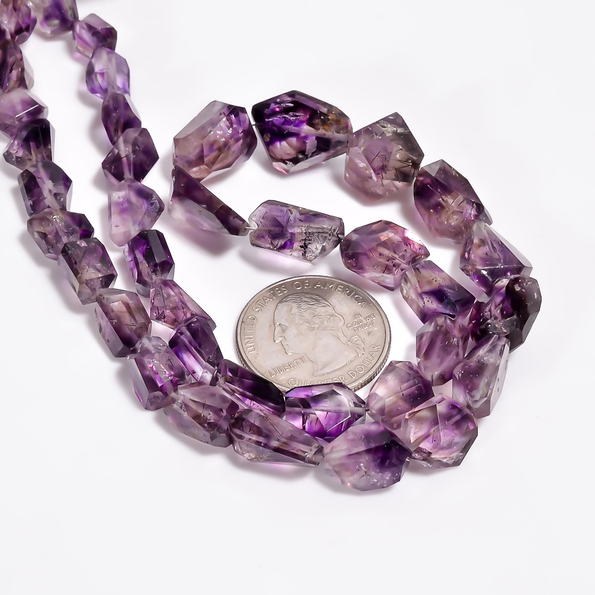 elestial amethyst natural gemstone tumbled shape faceted 