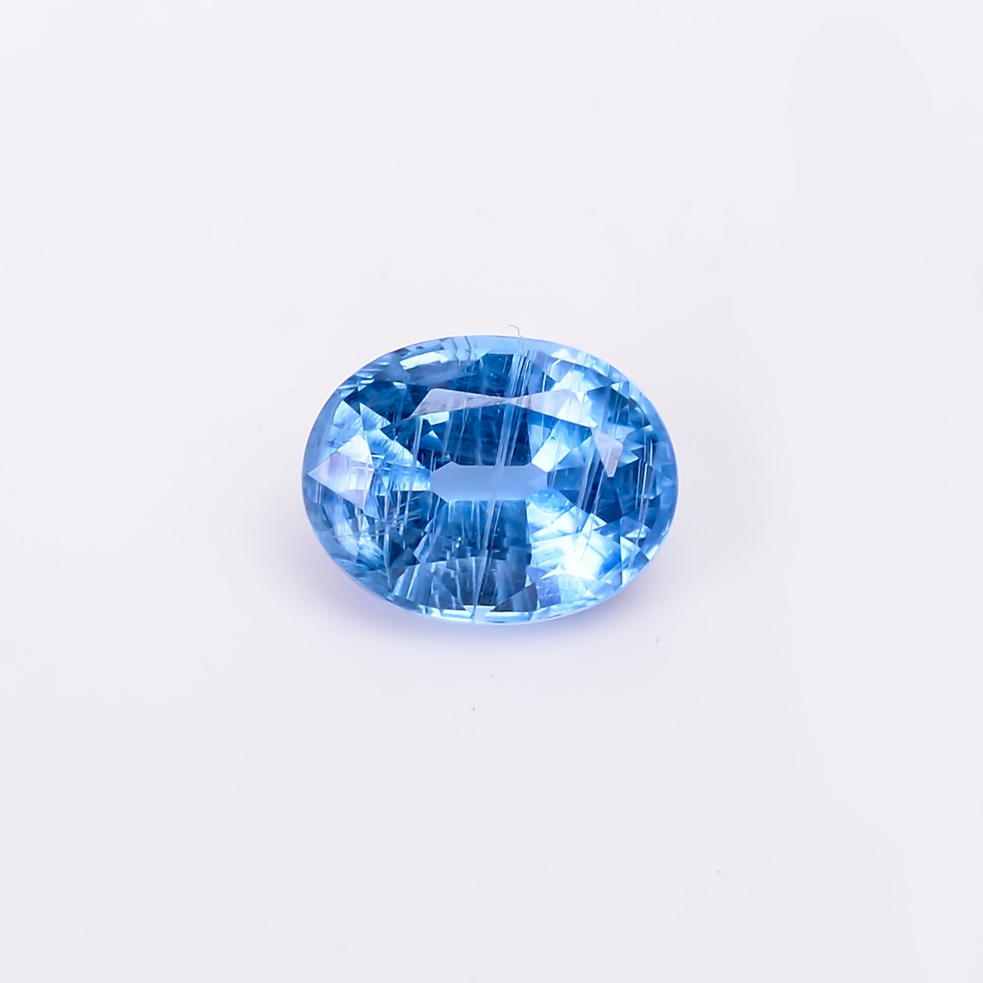 natural blue kyanite oval shape cut stone loose gemstone