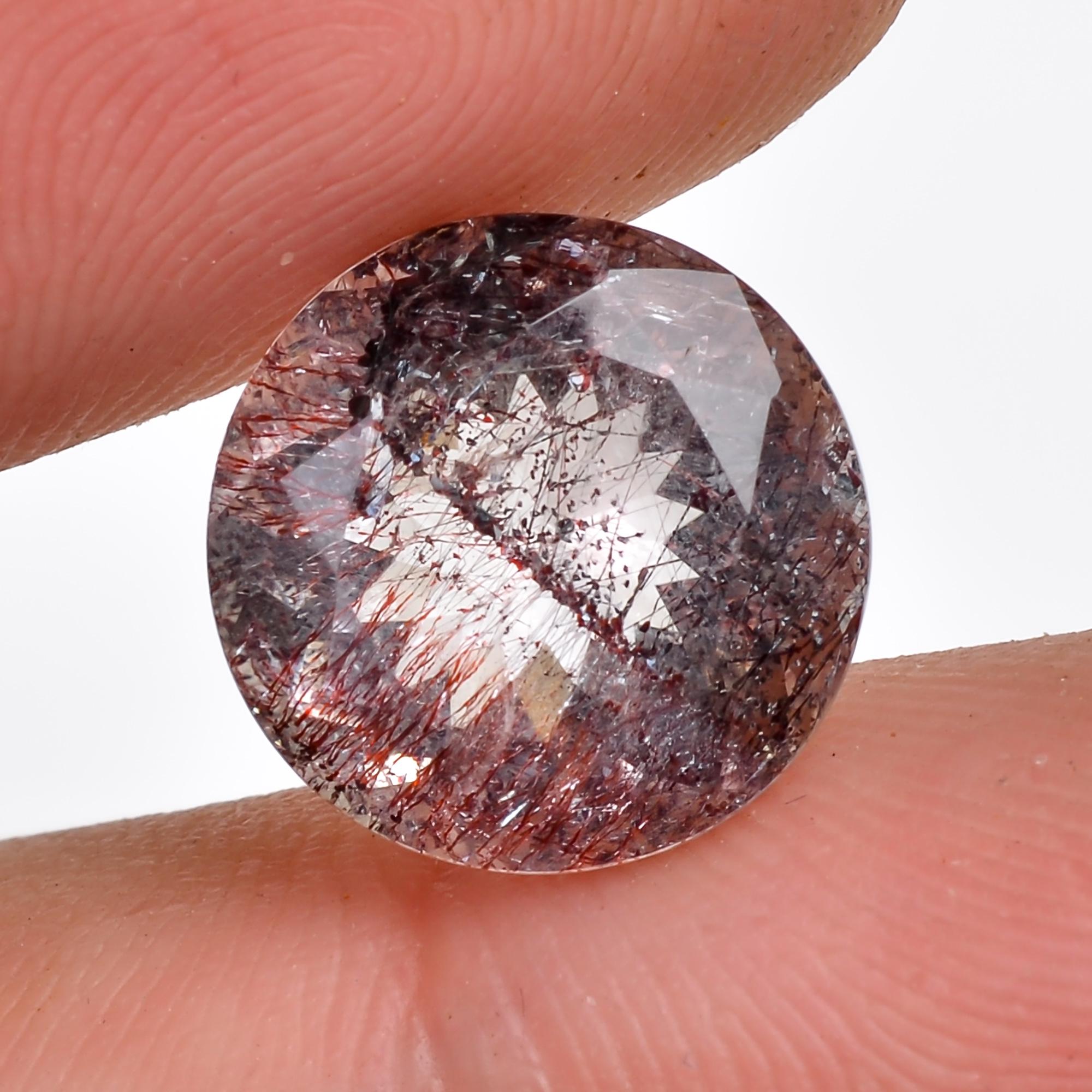 elestial quartz natural round shape cut stone loose gemstone