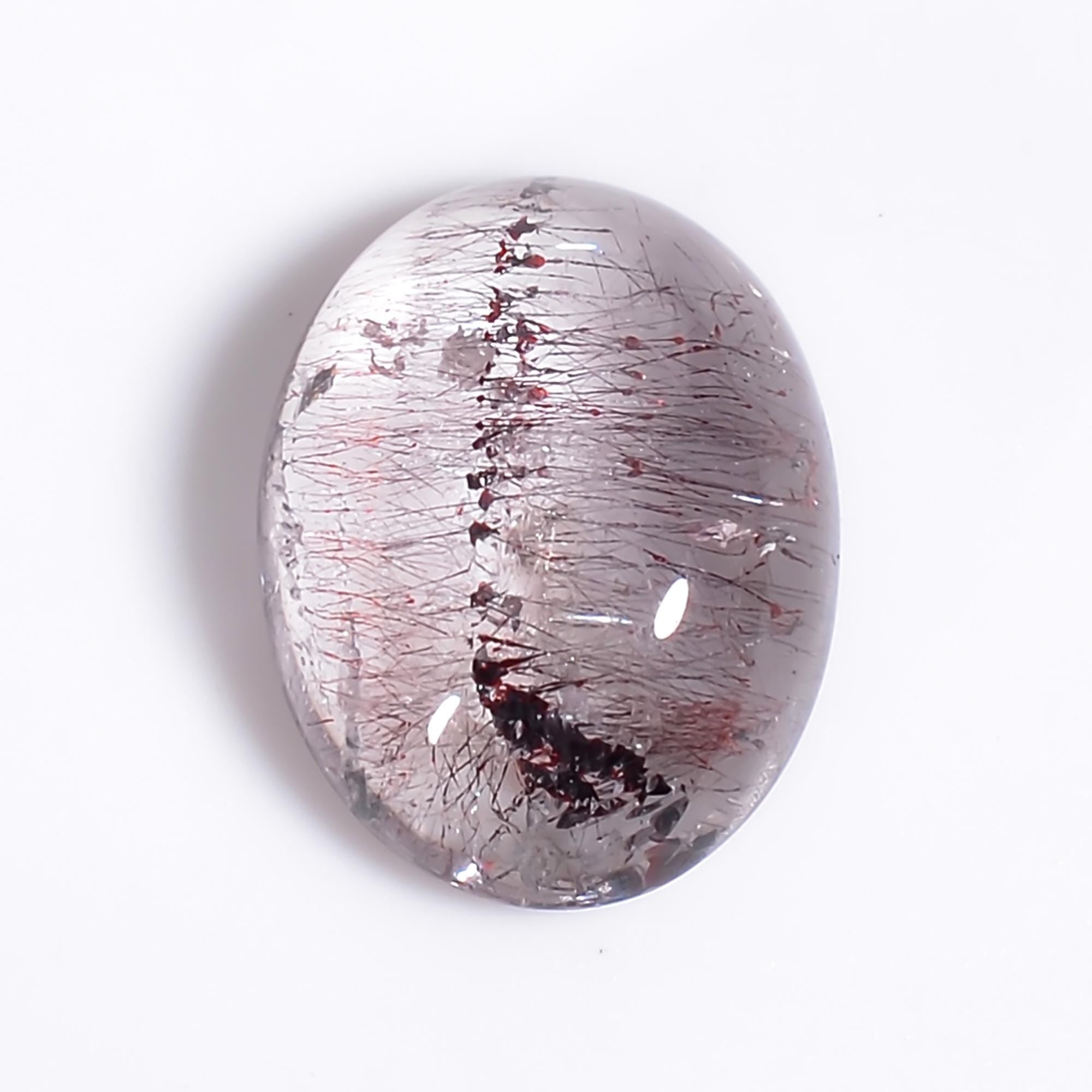elestial quartz natural oval shape cabochon loose gemstone