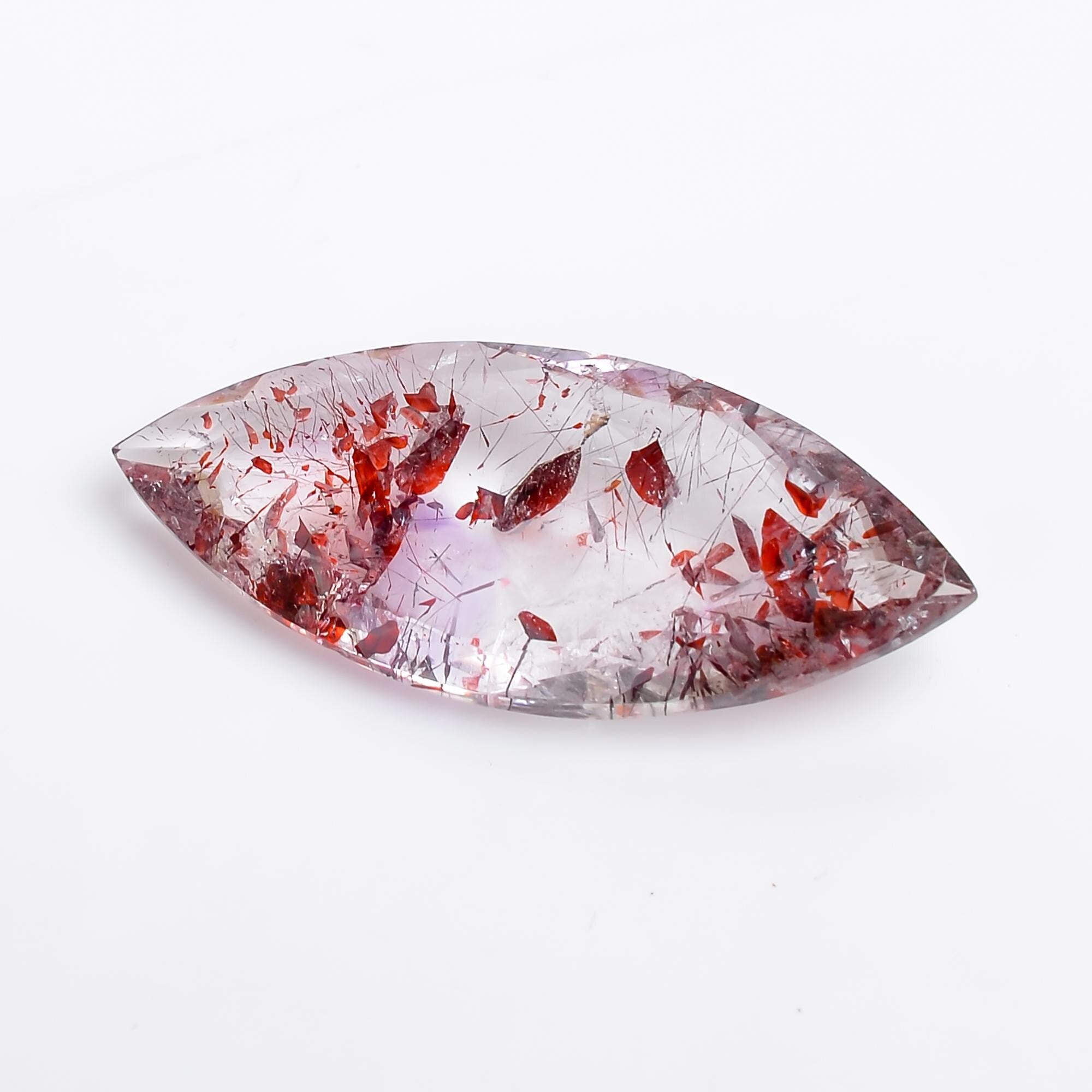 natural elestial quartz marquise shape faceted loose gemstone