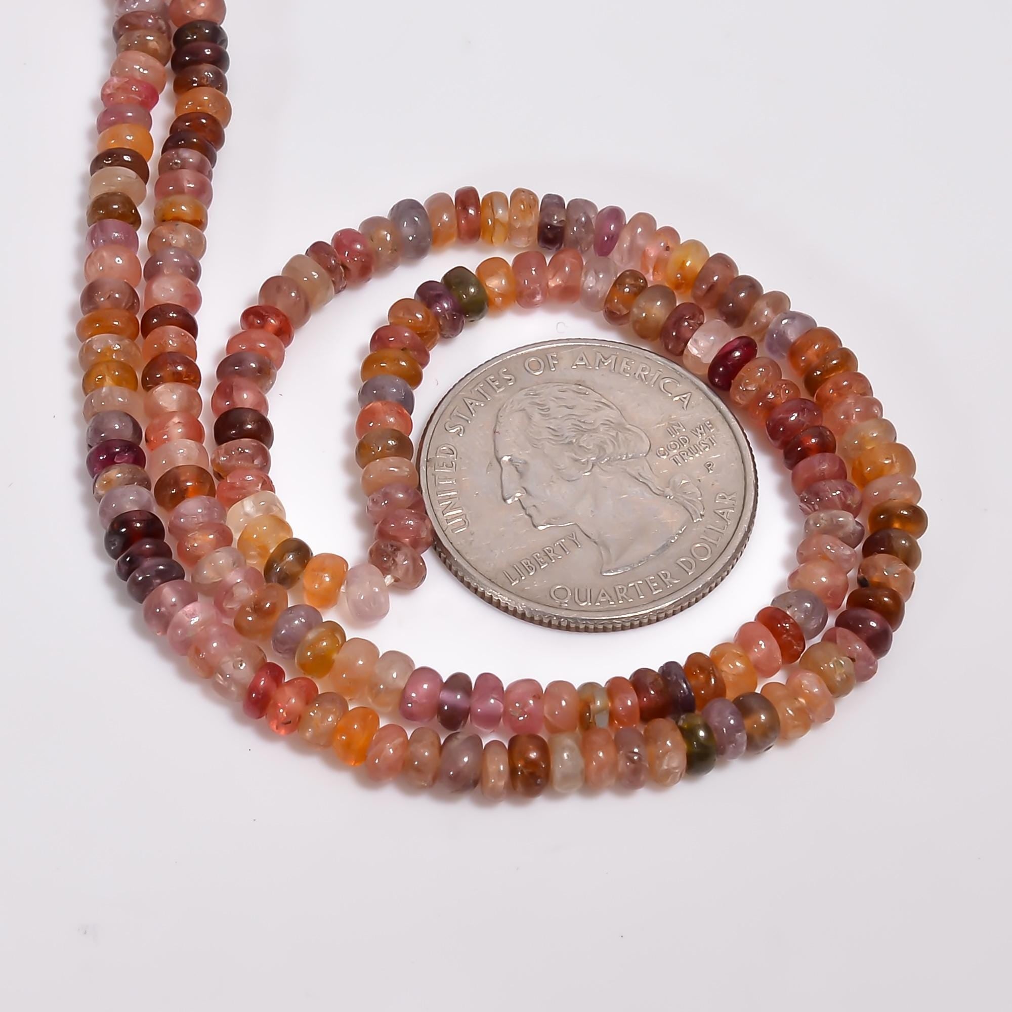 multi spinel natural gemstone rondelle shape smooth 