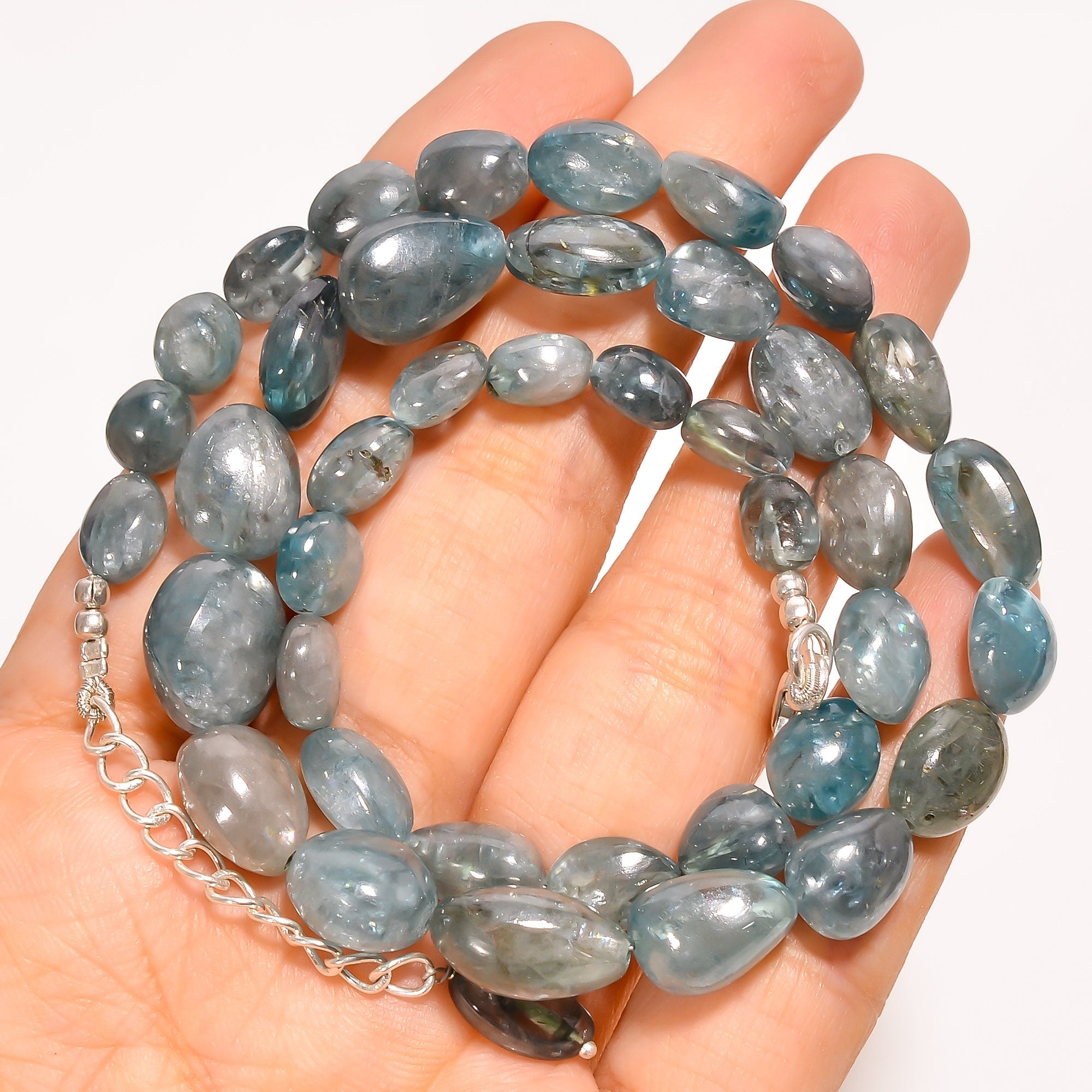 zircon natural gemstone tumbled shape smooth beads necklace 
