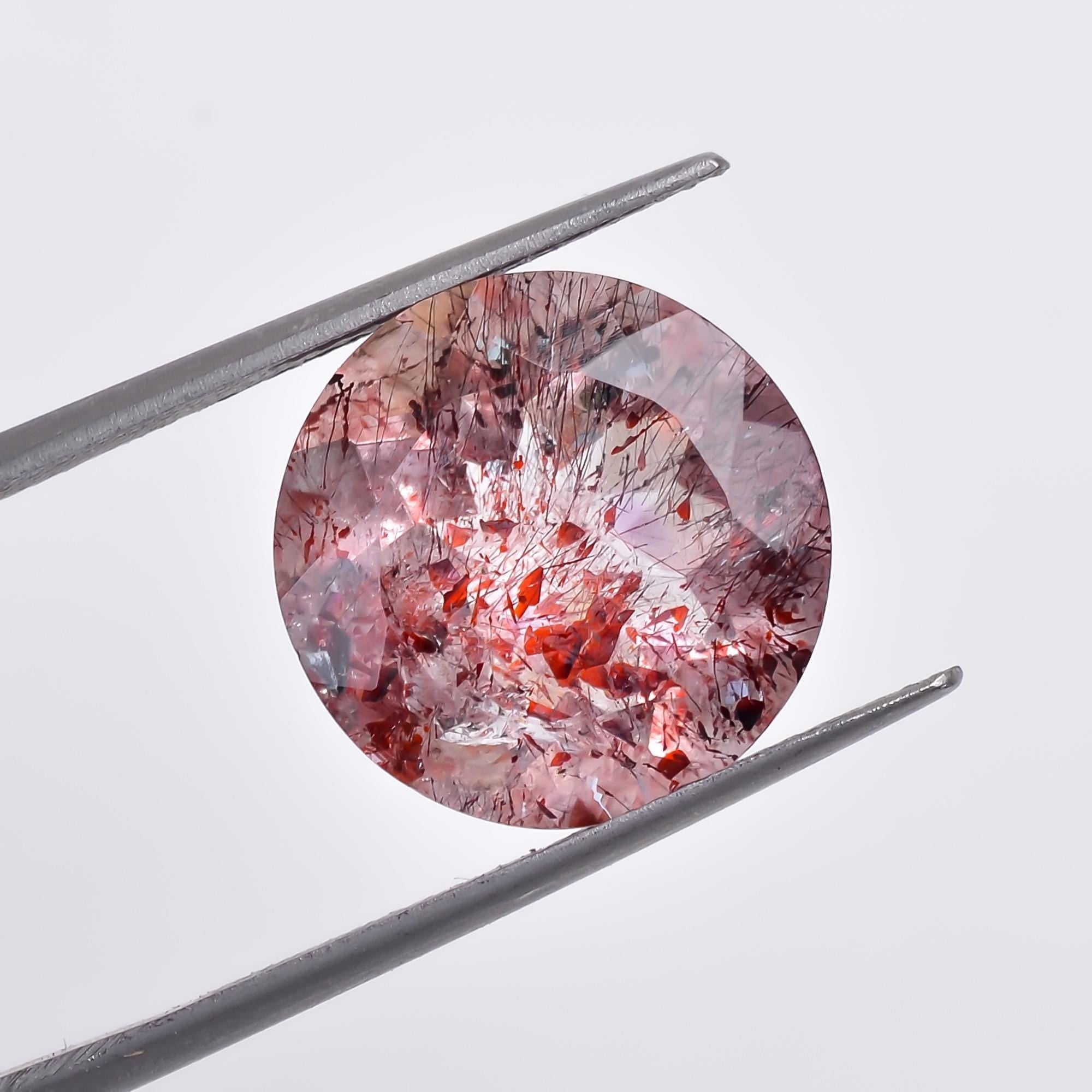 natural elestial quartz round shape cut stone loose gemstone