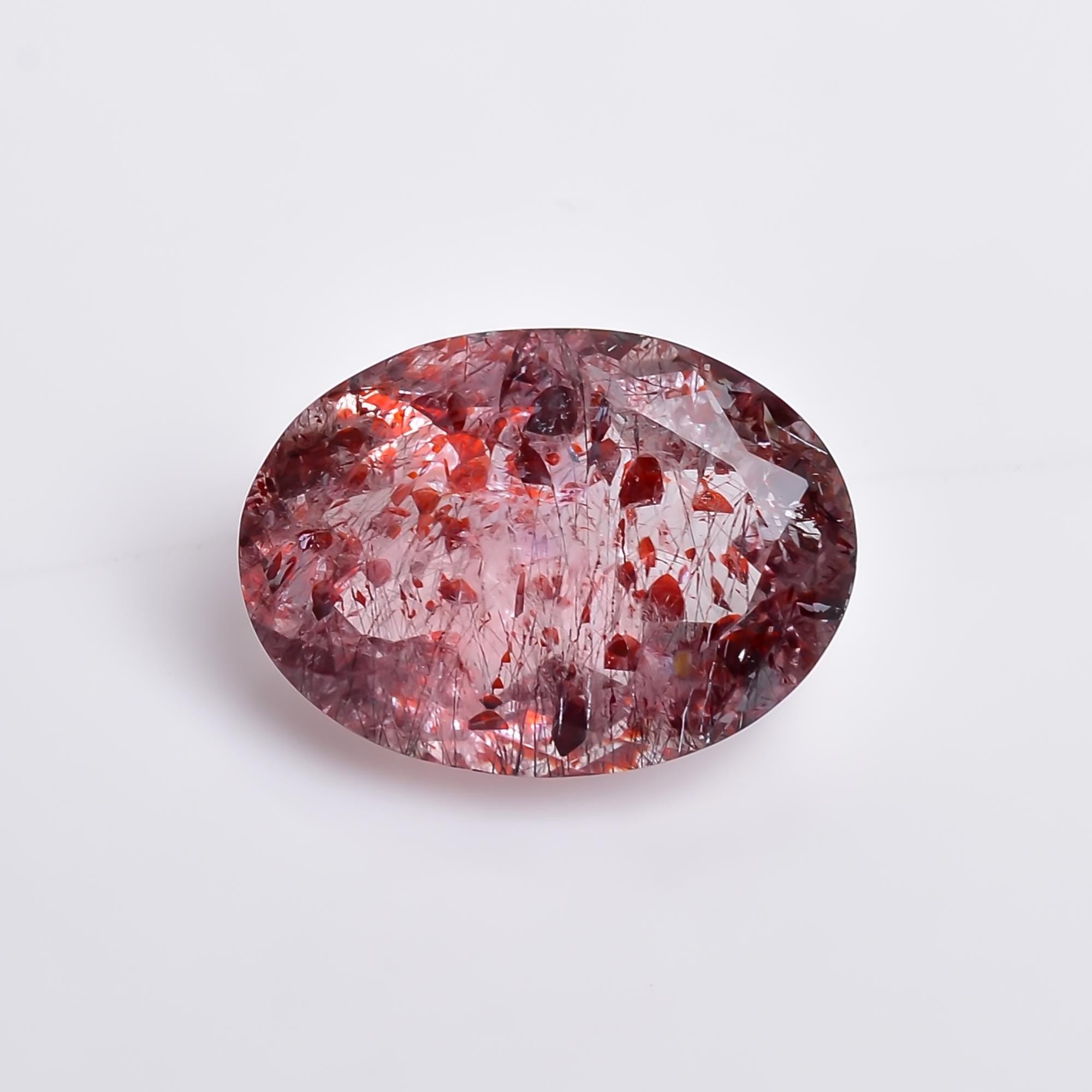 natural elestial quartz oval shape cut stone loose gemstone