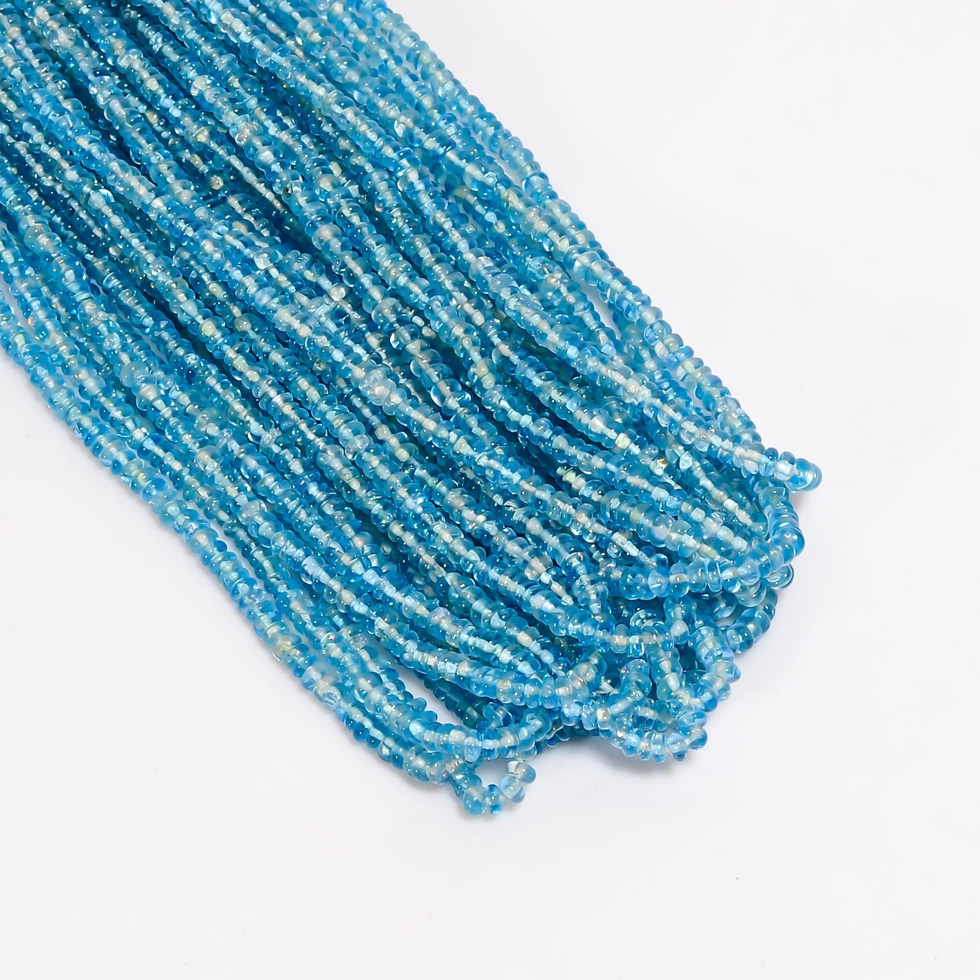 apatite natural gemstone rondelle shape smooth 18 lines strand 16 beads 5x5x3 mm 851 5 ct yn 504