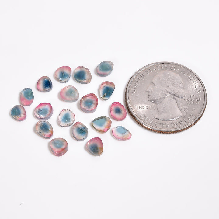 tourmaline multi colour natural fancy shape slice loose gemstone 18 pcs lot