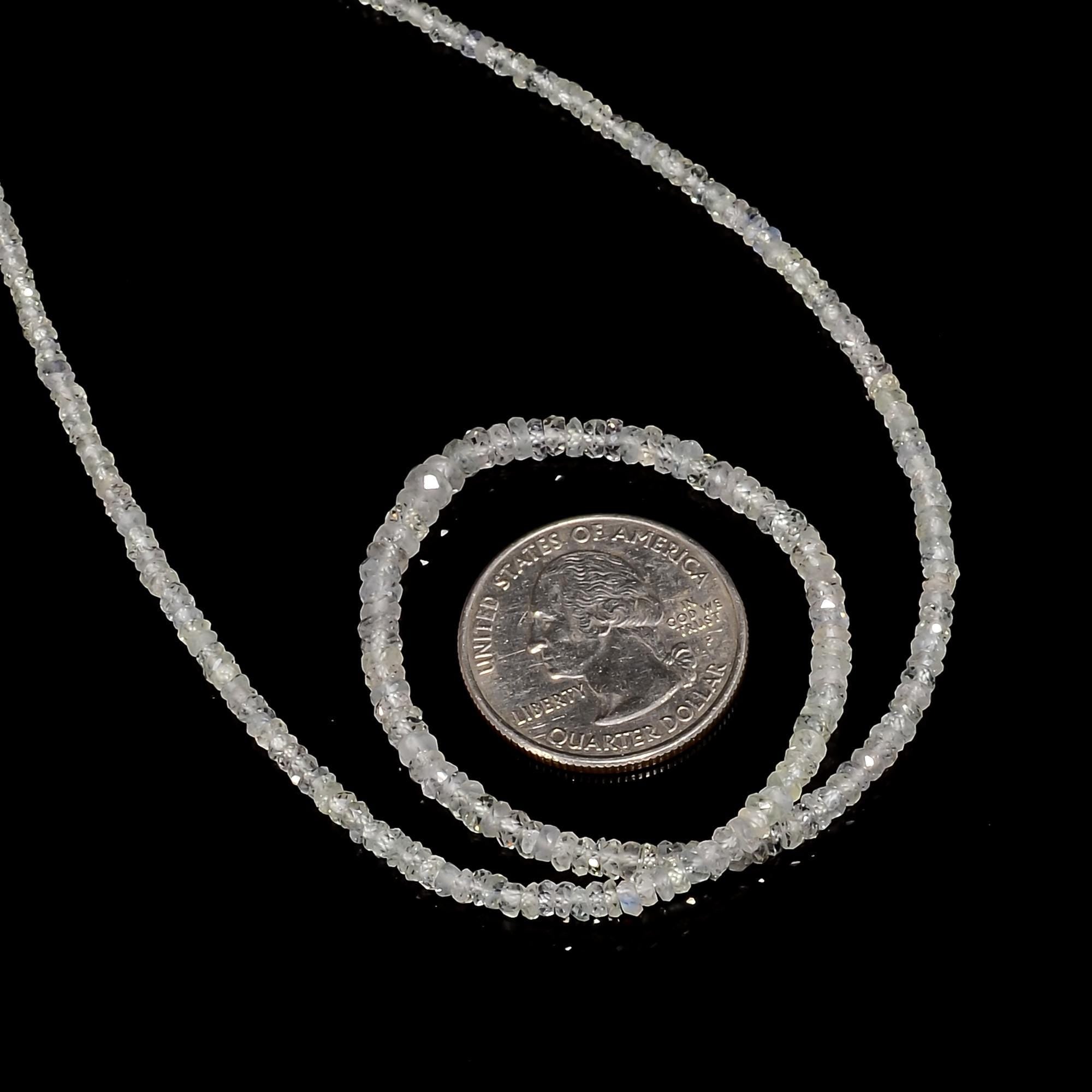 sapphire natural gemstone rondelle shape faceted 4 lines strand 18 beads 3x3x2 mm 186 5 ct yn 493