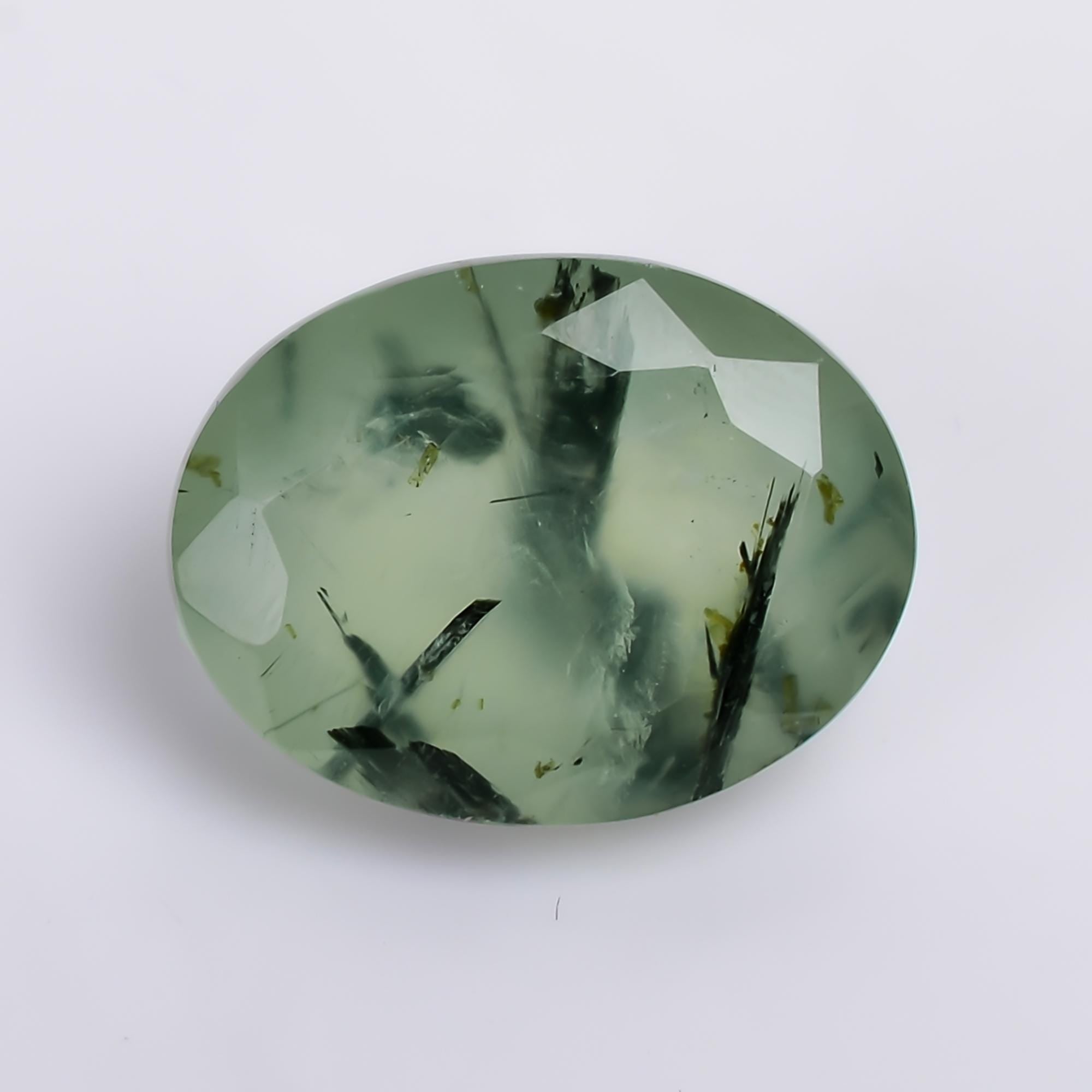 prehnite with epidote natural oval shape cut stone loose gemstone