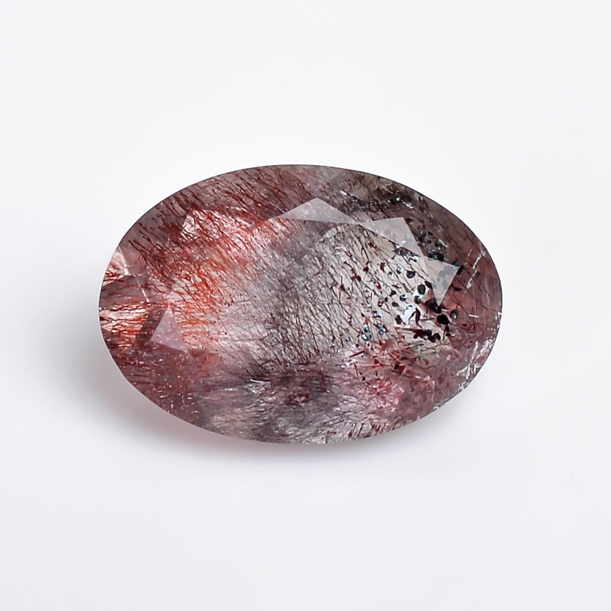 elestial quartz oval shape cut stone loose gemstone