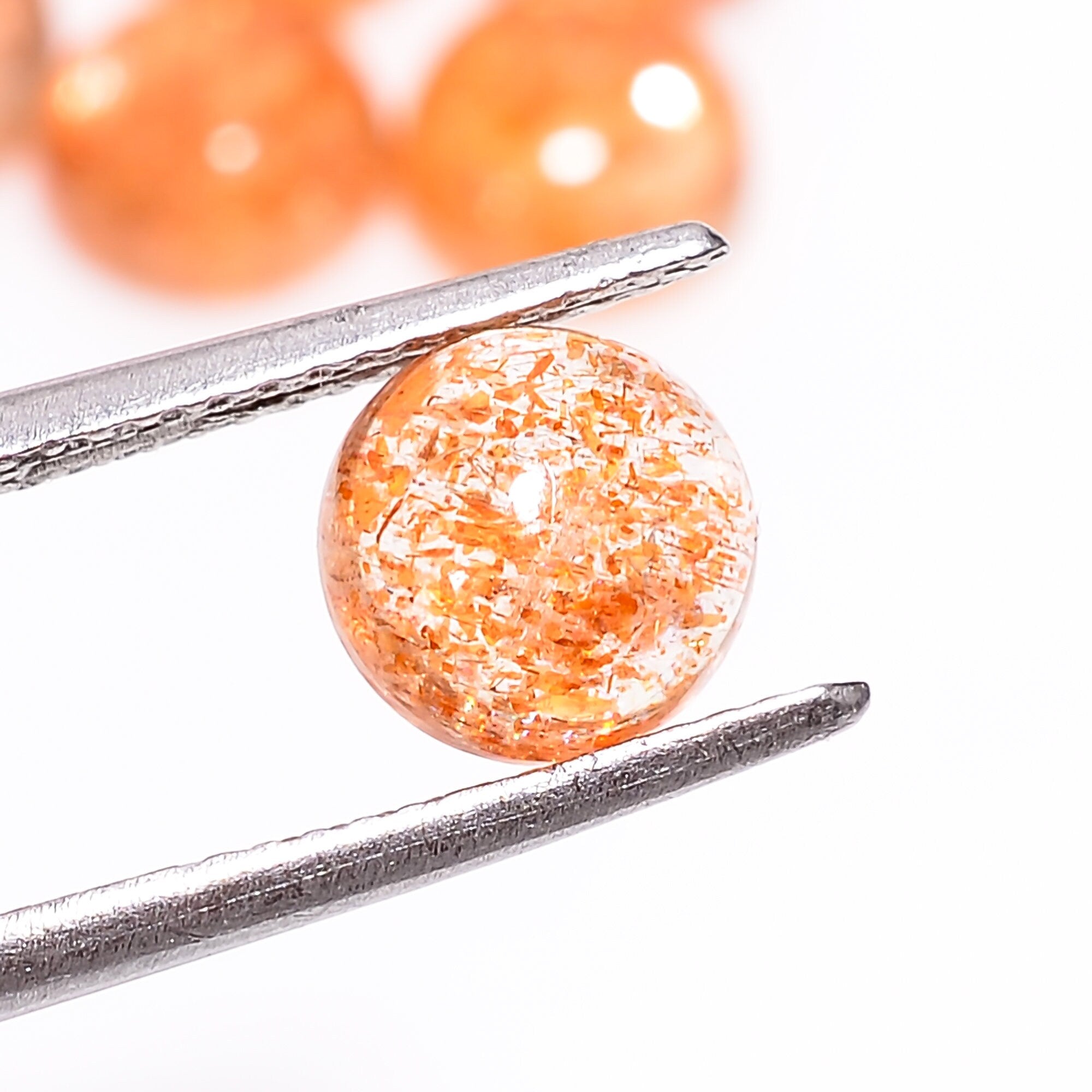 sunstone round shape cabochon natural loose gemstone 10 pcs lot