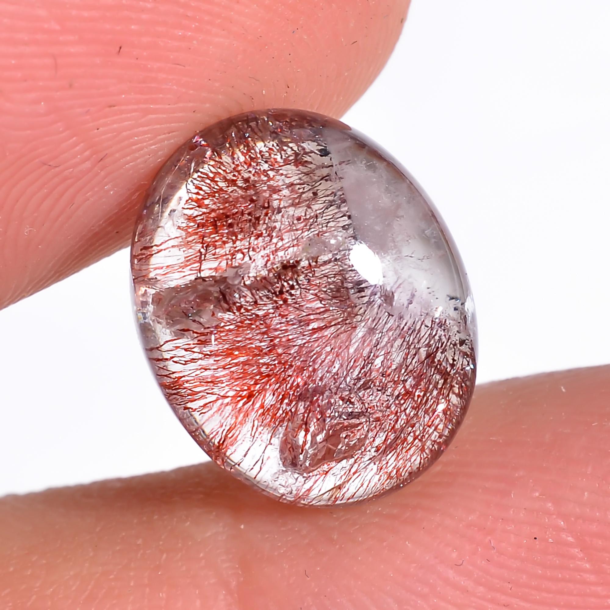 elestial quartz natural oval shape cabochon loose gemstone