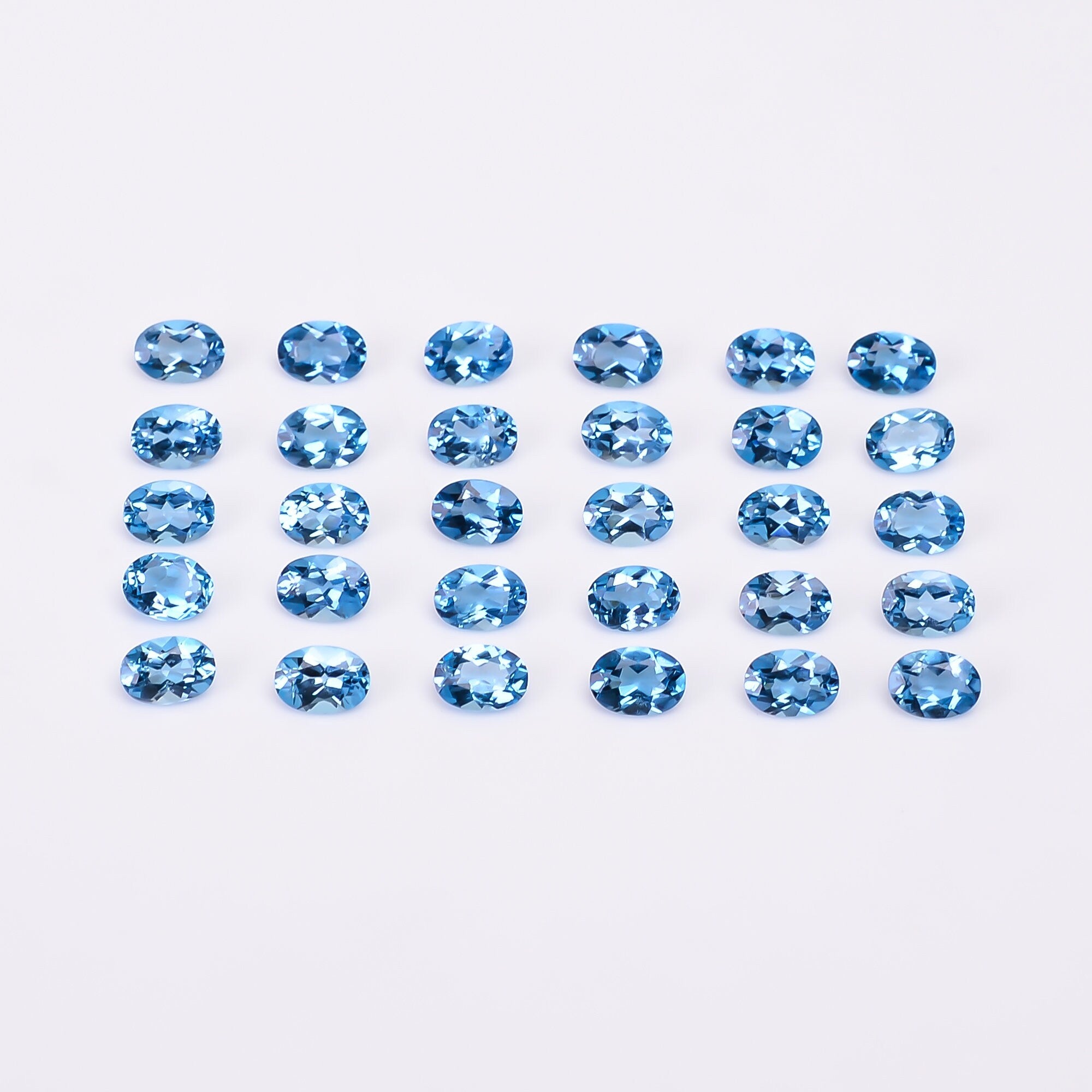 natural blue topaz oval shape cut stone loose gemstone lot