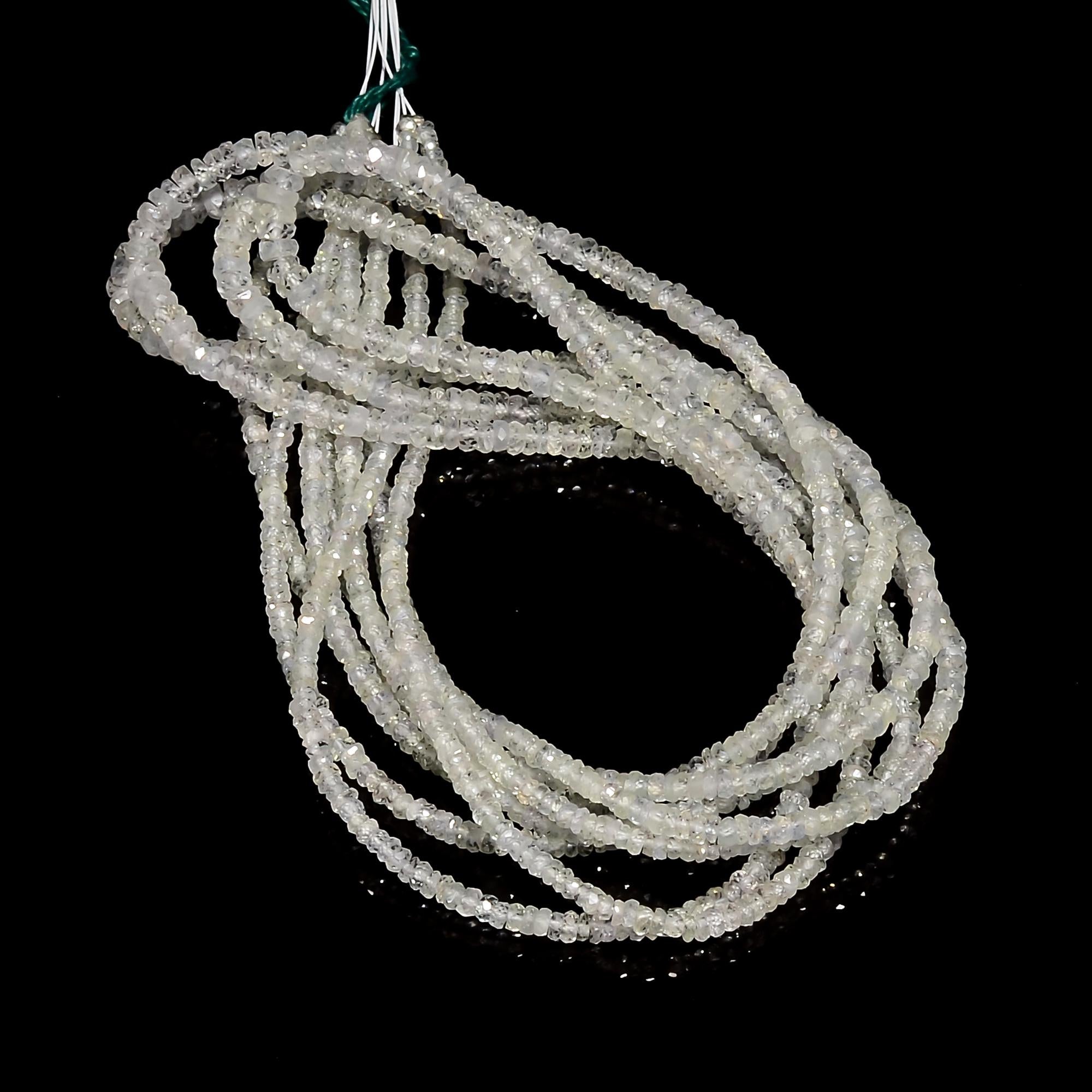 sapphire natural gemstone rondelle shape faceted 4 lines strand 18 beads 3x3x2 mm 186 5 ct yn 493