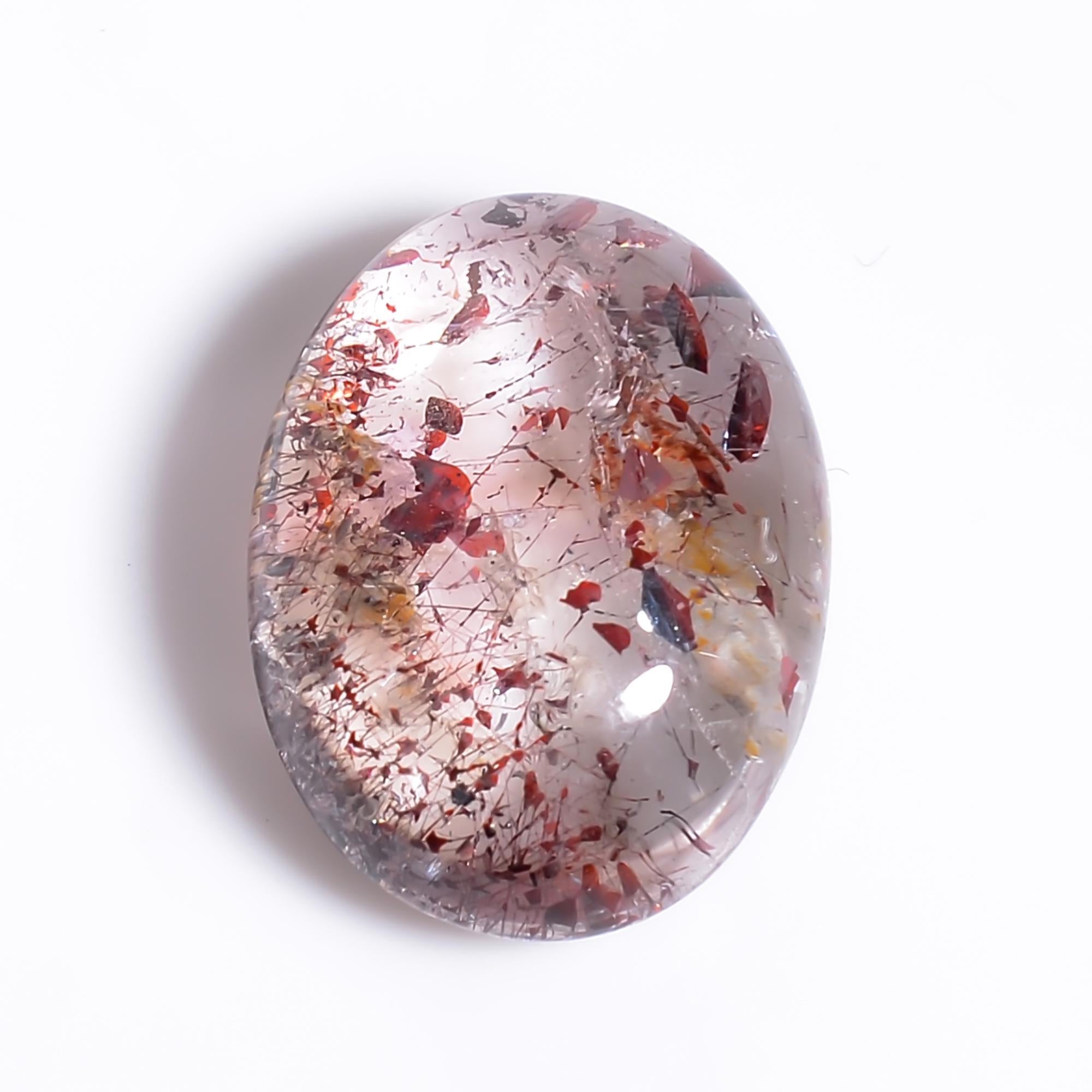 elestial quartz oval shape cabochon loose gemstone