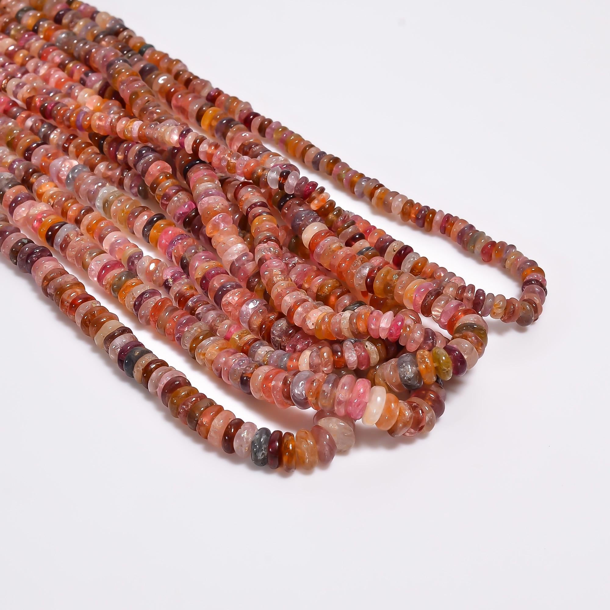 multi spinel natural gemstone rondelle shape smooth 