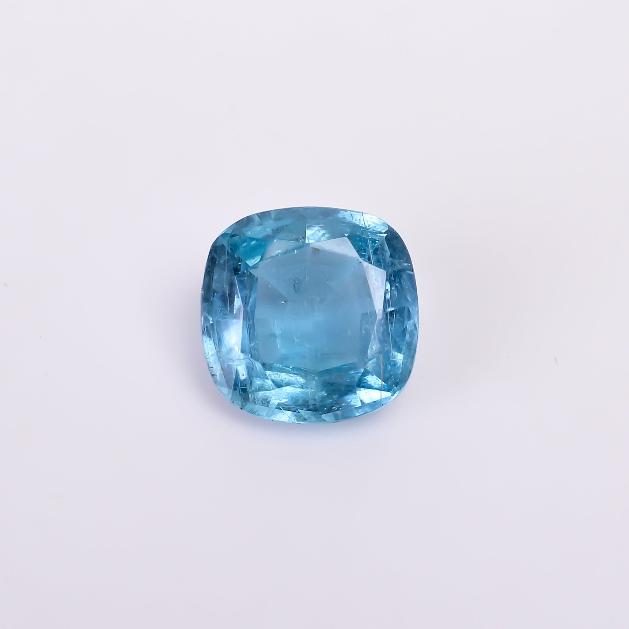 natural blue kyanite cushion shape cut stone loose gemstone