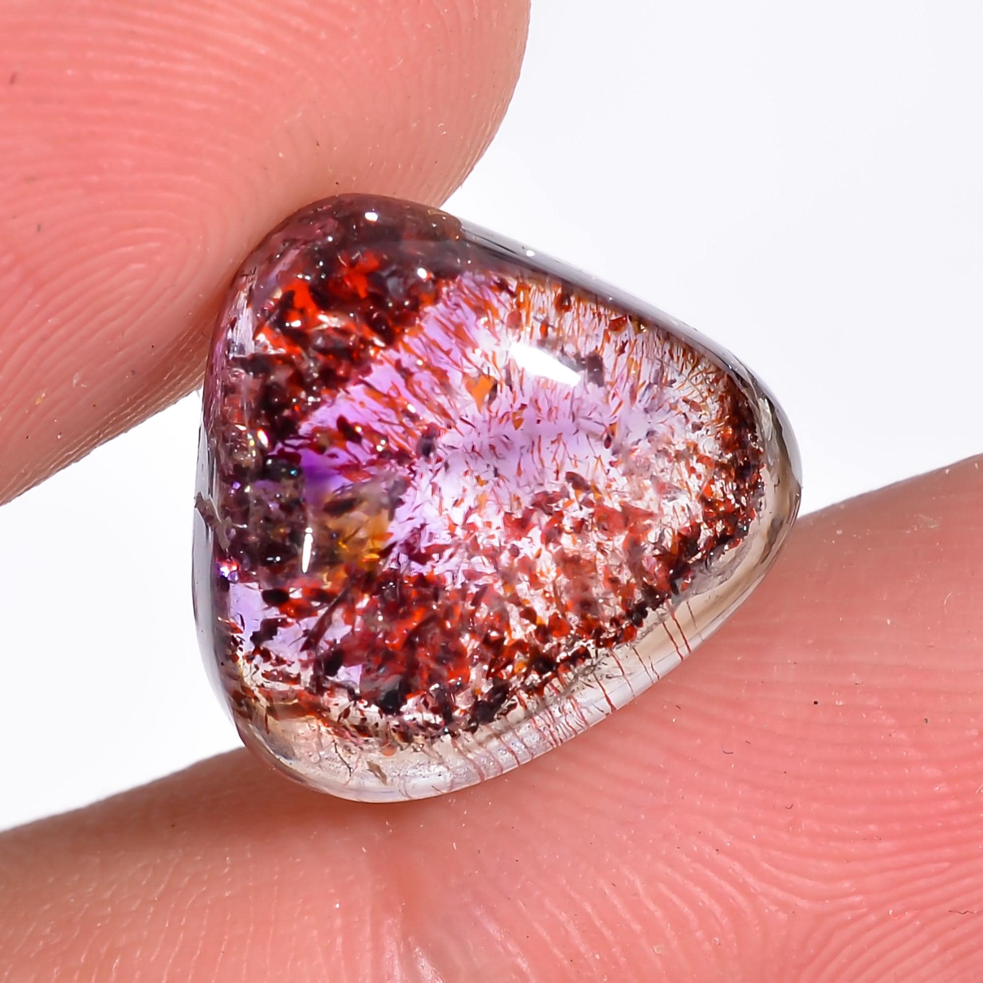 elestial quartz trillion shape cabochon loose gemstone